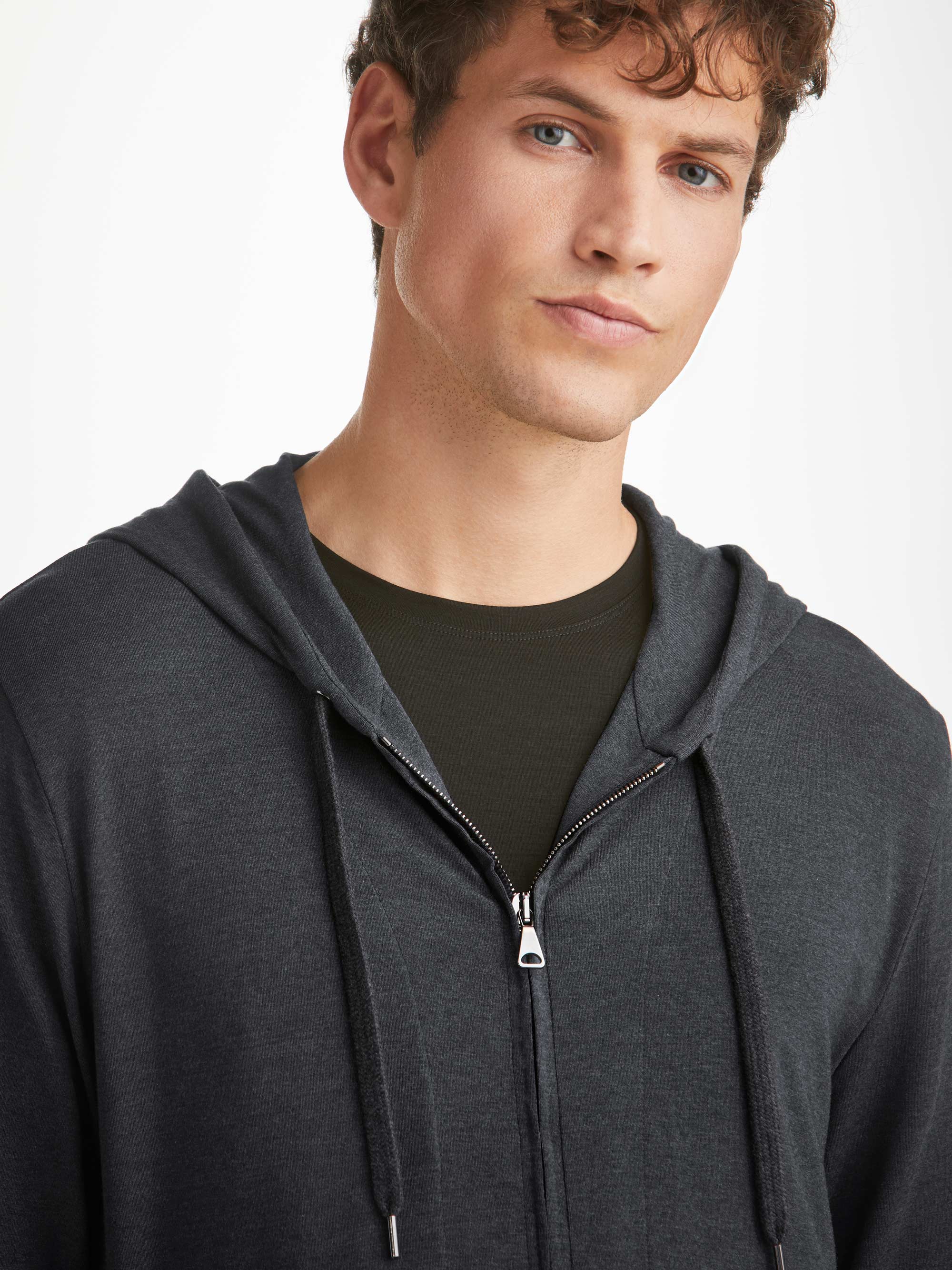 Men's Jersey Hoodie Marlowe Micro Modal Anthracite