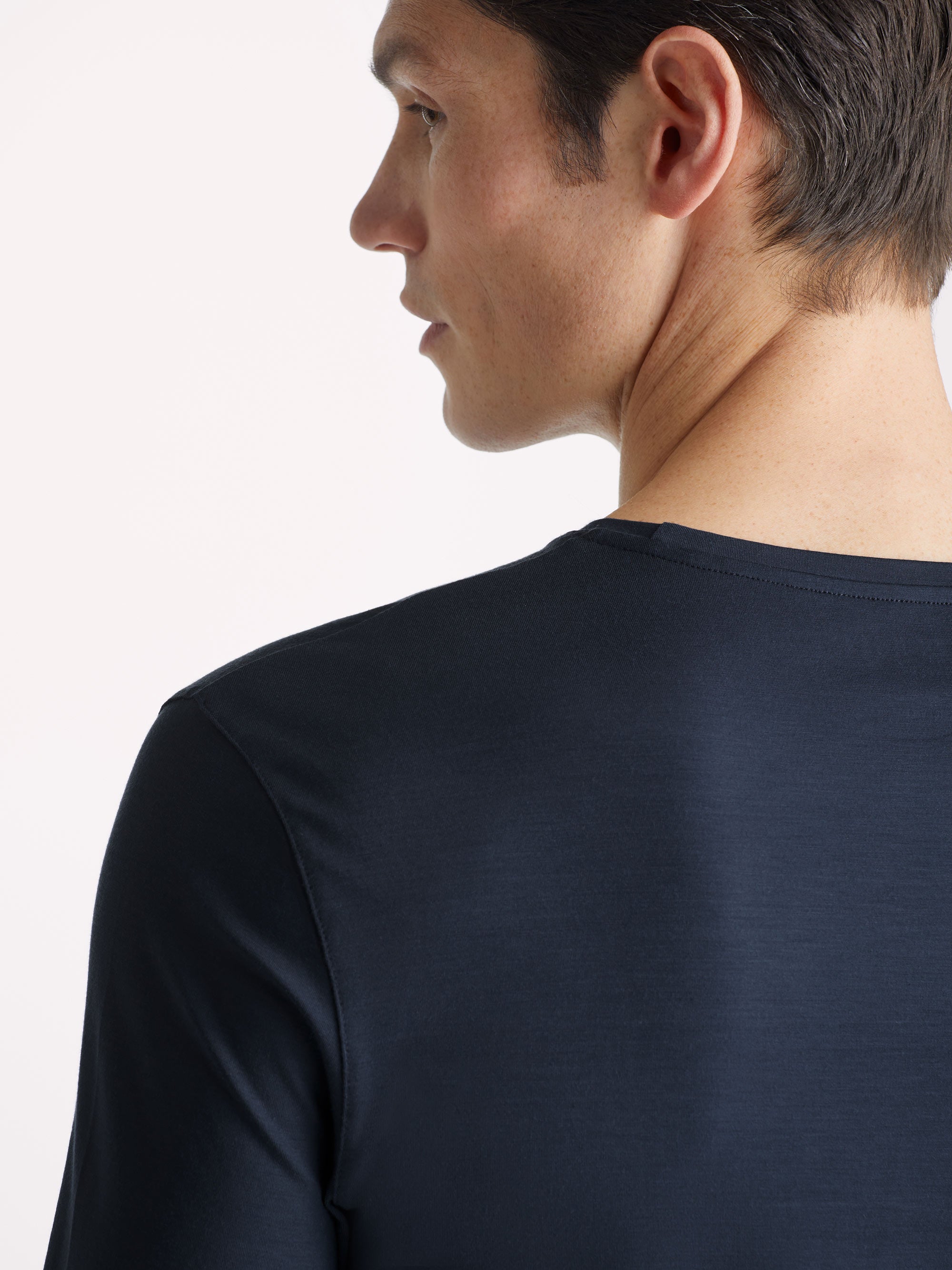 Men's Long Sleeve T-Shirt Basel Micro Modal Stretch Navy