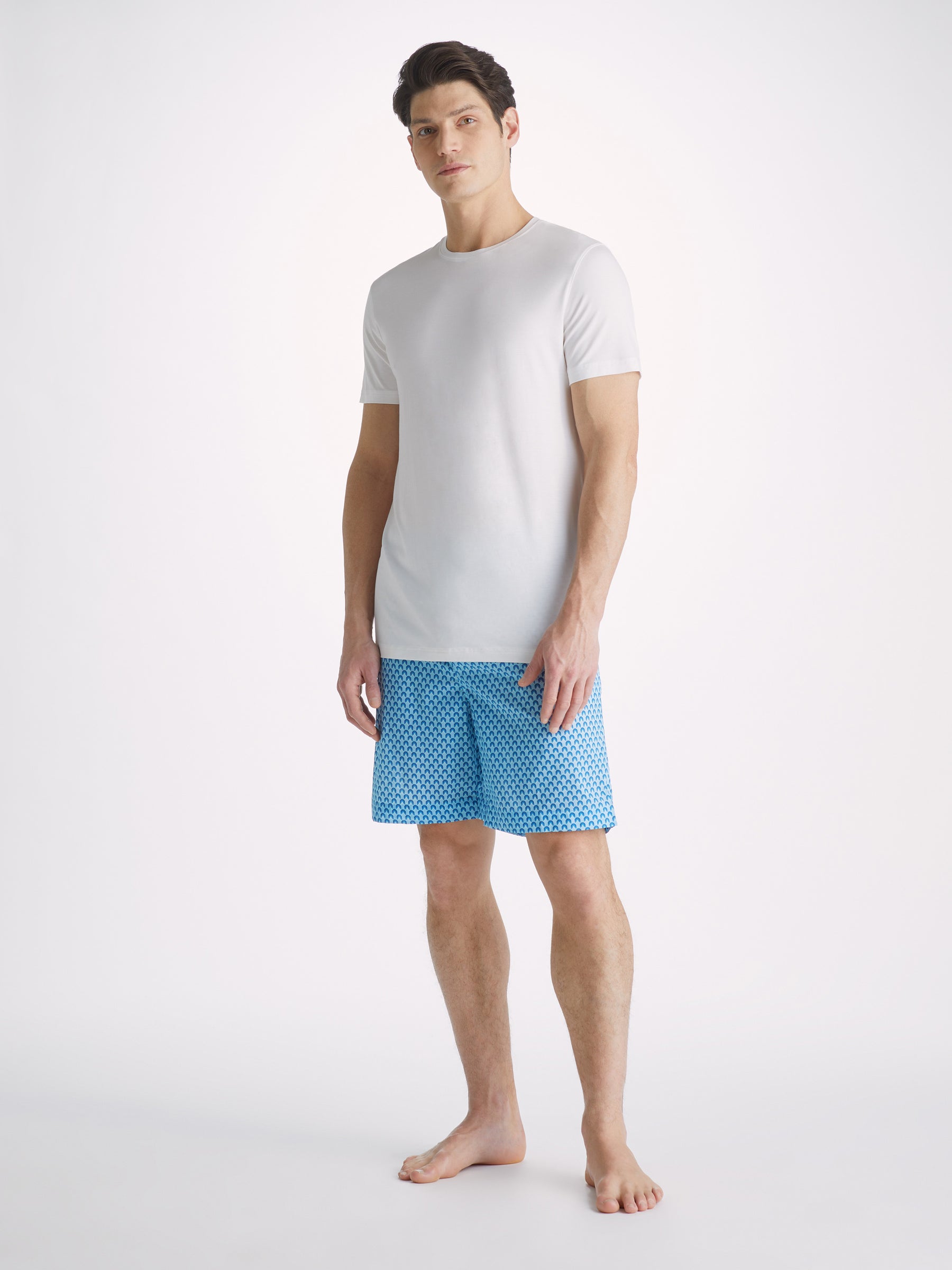 Men's Lounge Shorts Ledbury 65 Cotton Batiste Blue