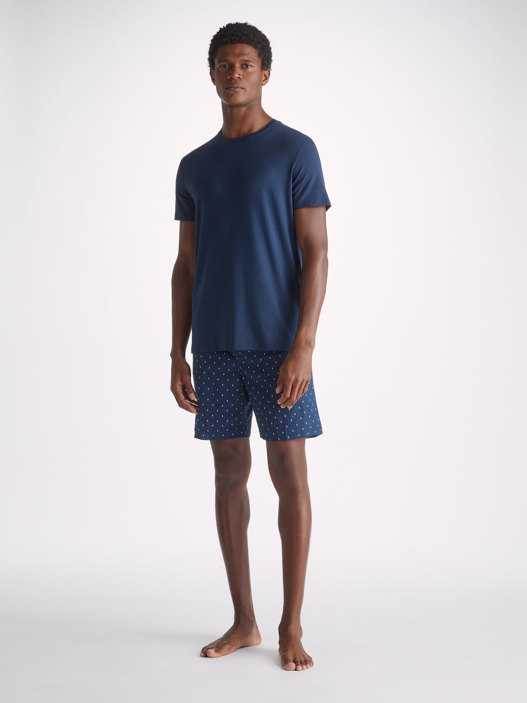 Men's Lounge Shorts Nelson 96 Cotton Batiste Navy