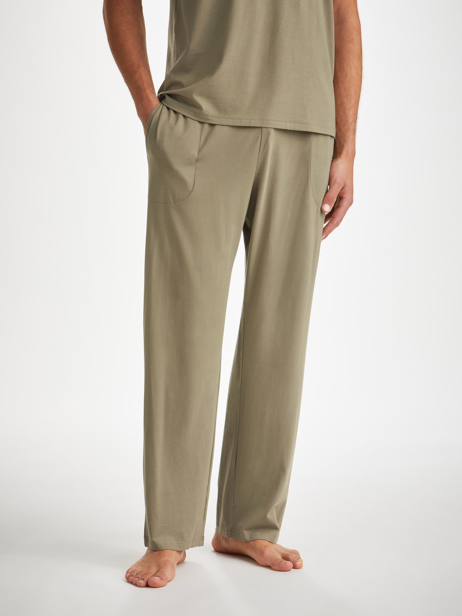 Men's Lounge Trousers Basel Micro Modal Stretch Khaki