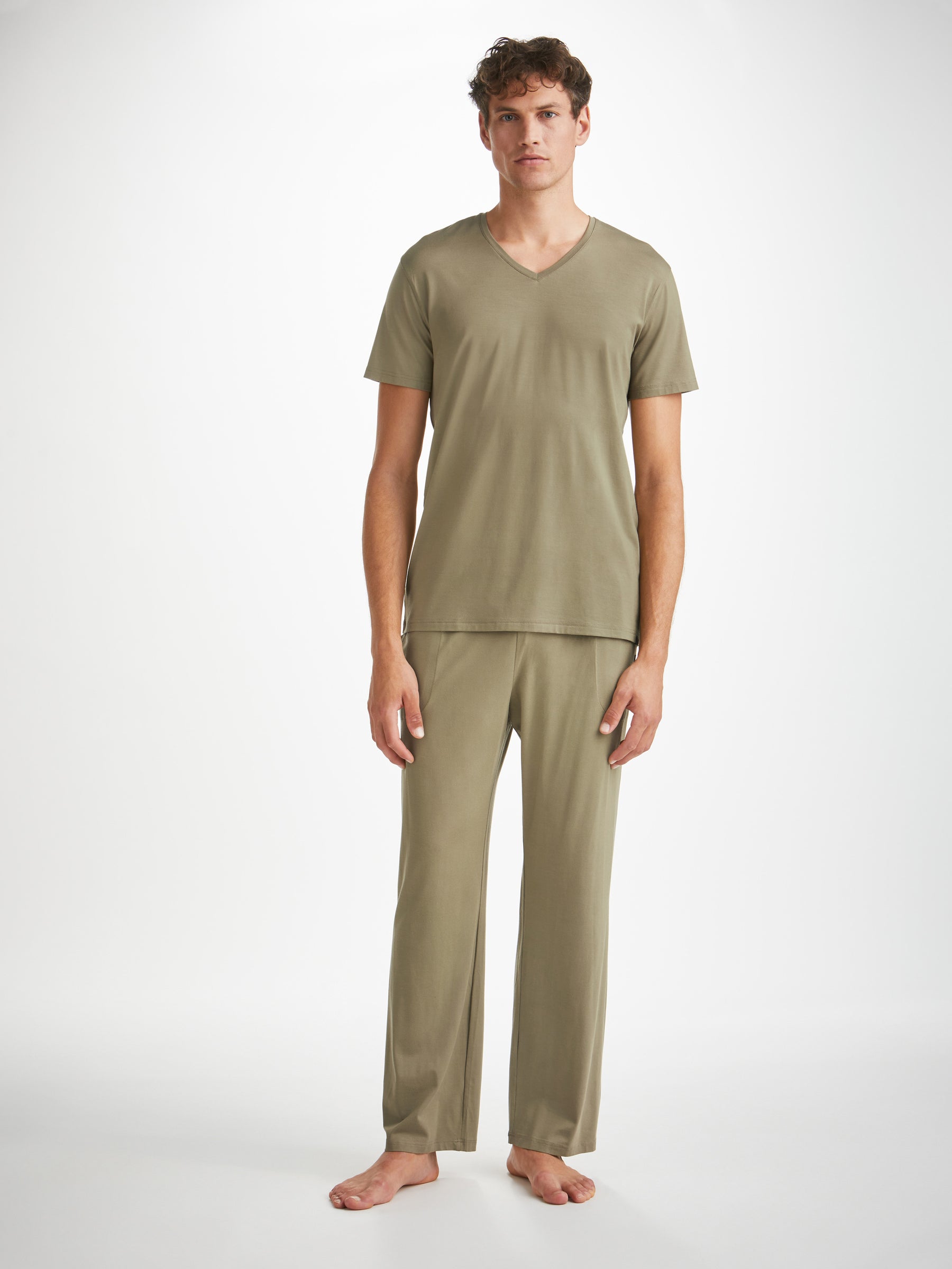 Men's Lounge Trousers Basel Micro Modal Stretch Khaki