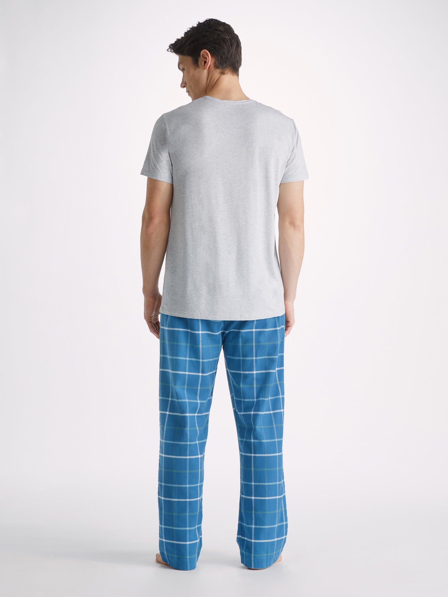 Men's Lounge Trousers Kelburn 33 Brushed Cotton Blue