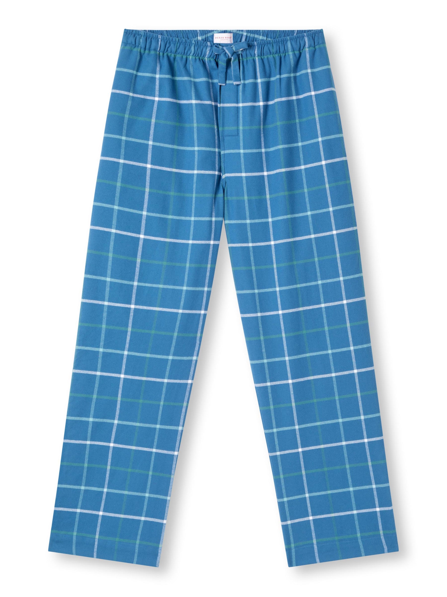 Men's Lounge Trousers Kelburn 33 Brushed Cotton Blue