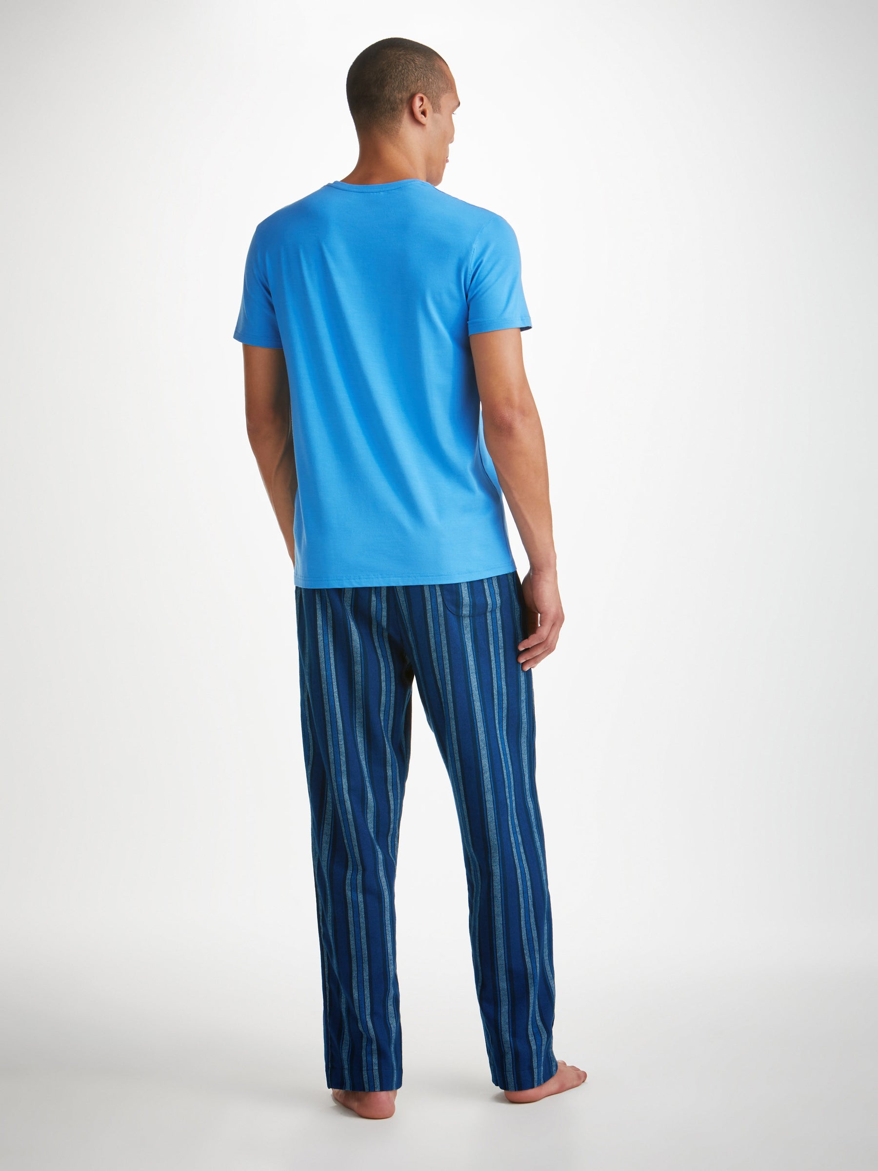 Men's Lounge Trousers Kelburn 38 Brushed Cotton Blue