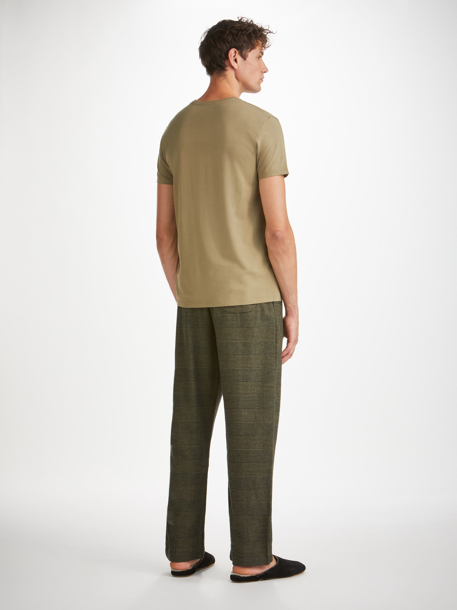 Men's Lounge Trousers Kelburn 41 Brushed Cotton Khaki
