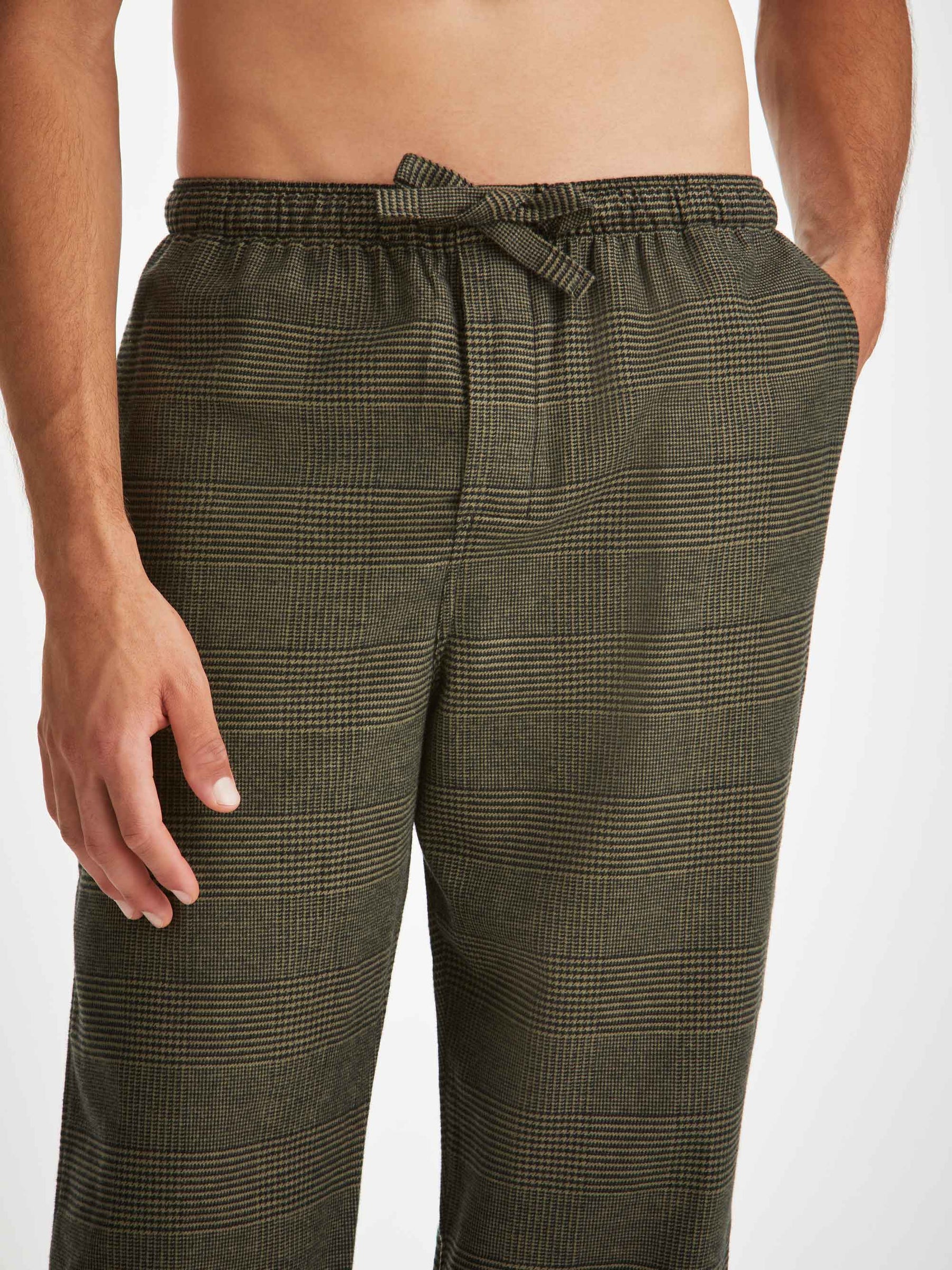 Men's Lounge Trousers Kelburn 41 Brushed Cotton Khaki