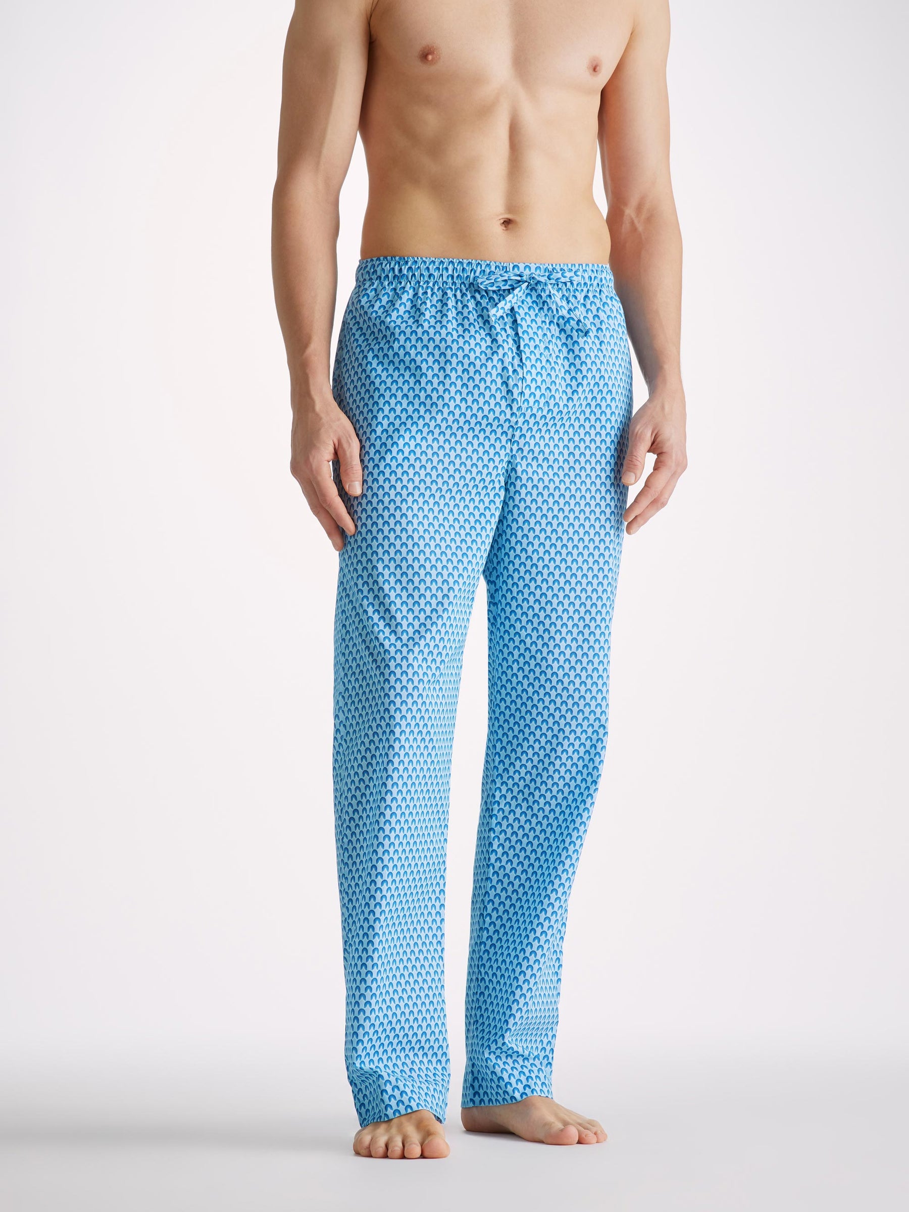 Men's Lounge Trousers Ledbury 65 Batiste Cotton Blue