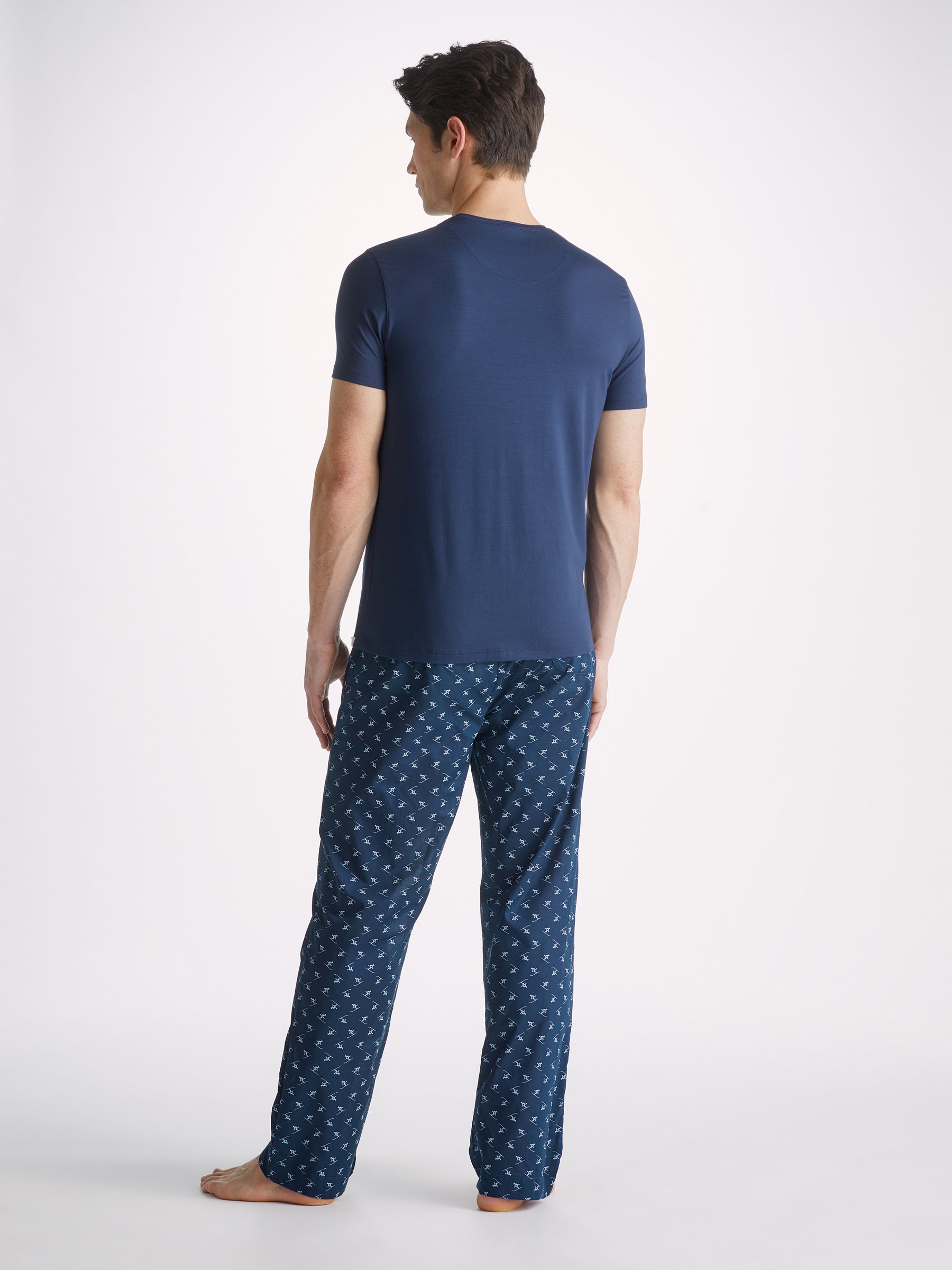 Men's Lounge Trousers Nelson 95 Cotton Batiste Blue