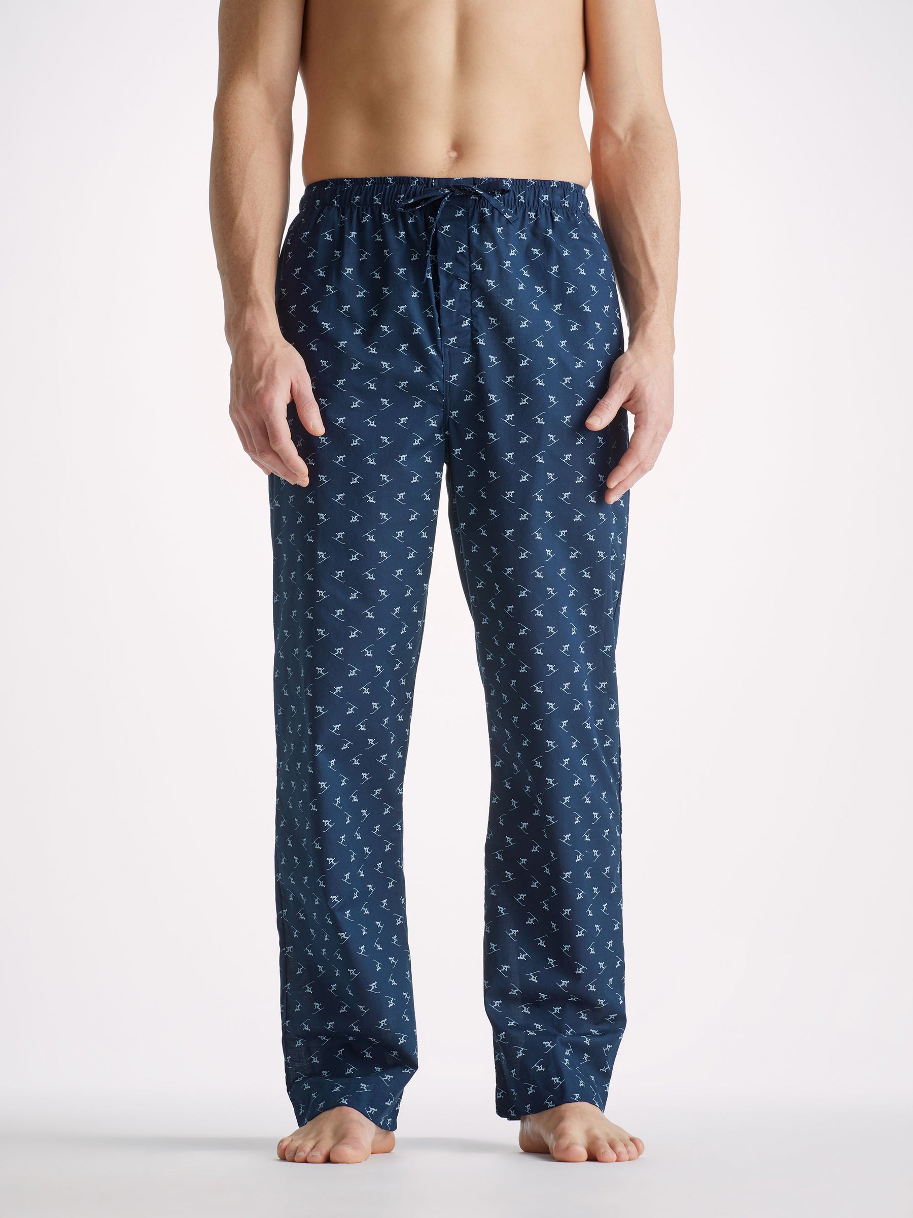 Men's Lounge Trousers Nelson 95 Cotton Batiste Blue