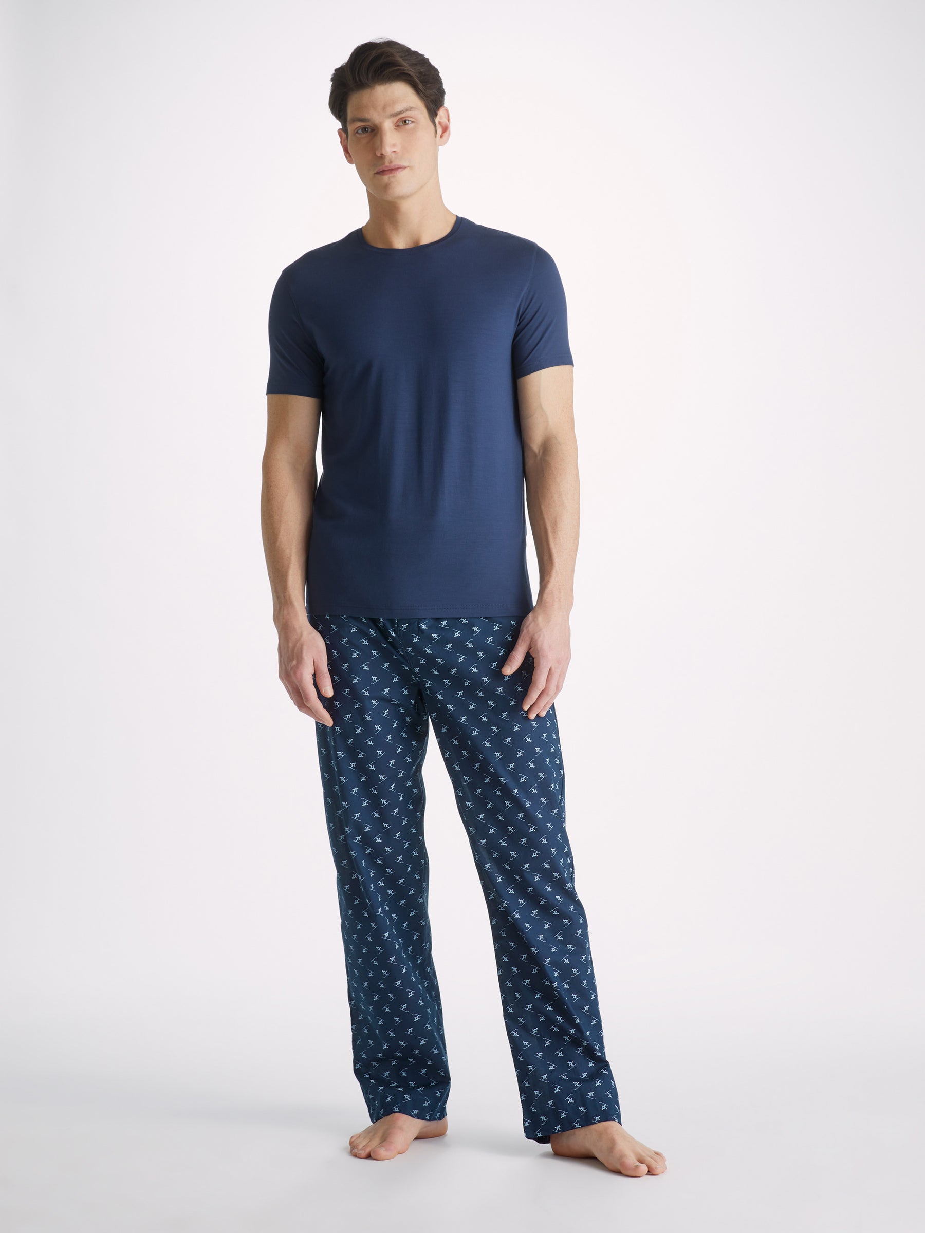 Men's Lounge Trousers Nelson 95 Cotton Batiste Blue
