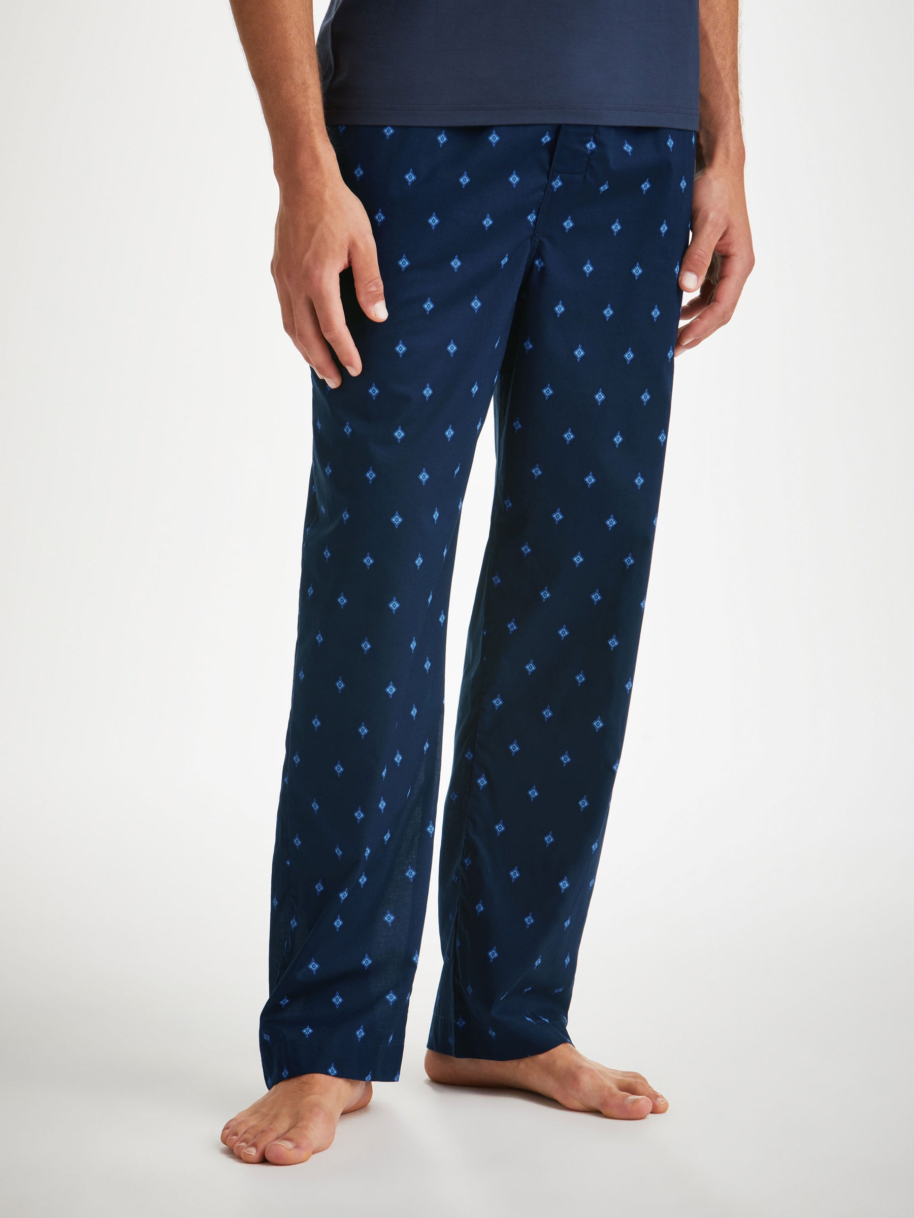 Men's Lounge Trousers Nelson 98 Cotton Batiste Navy