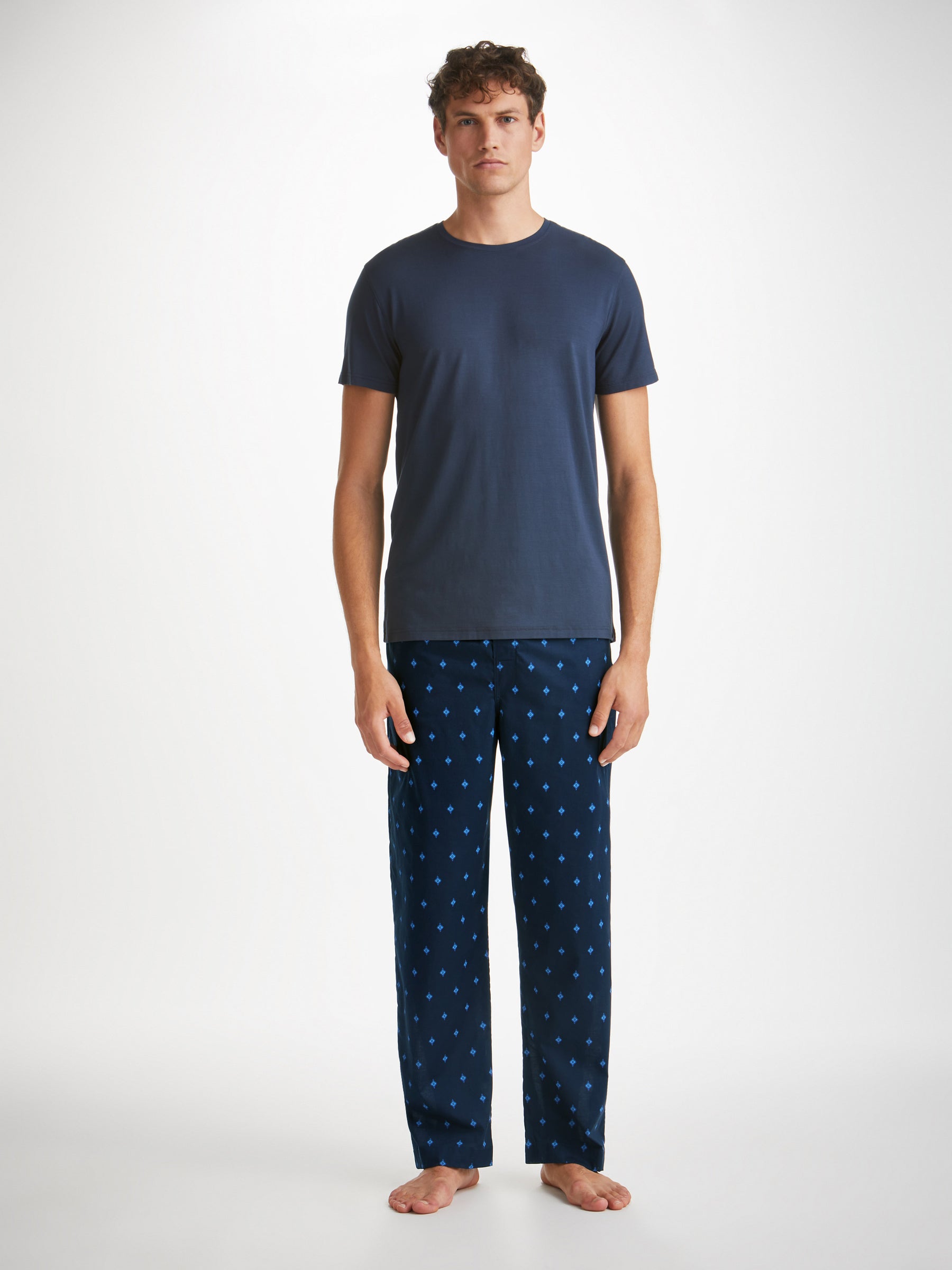 Men's Lounge Trousers Nelson 98 Cotton Batiste Navy