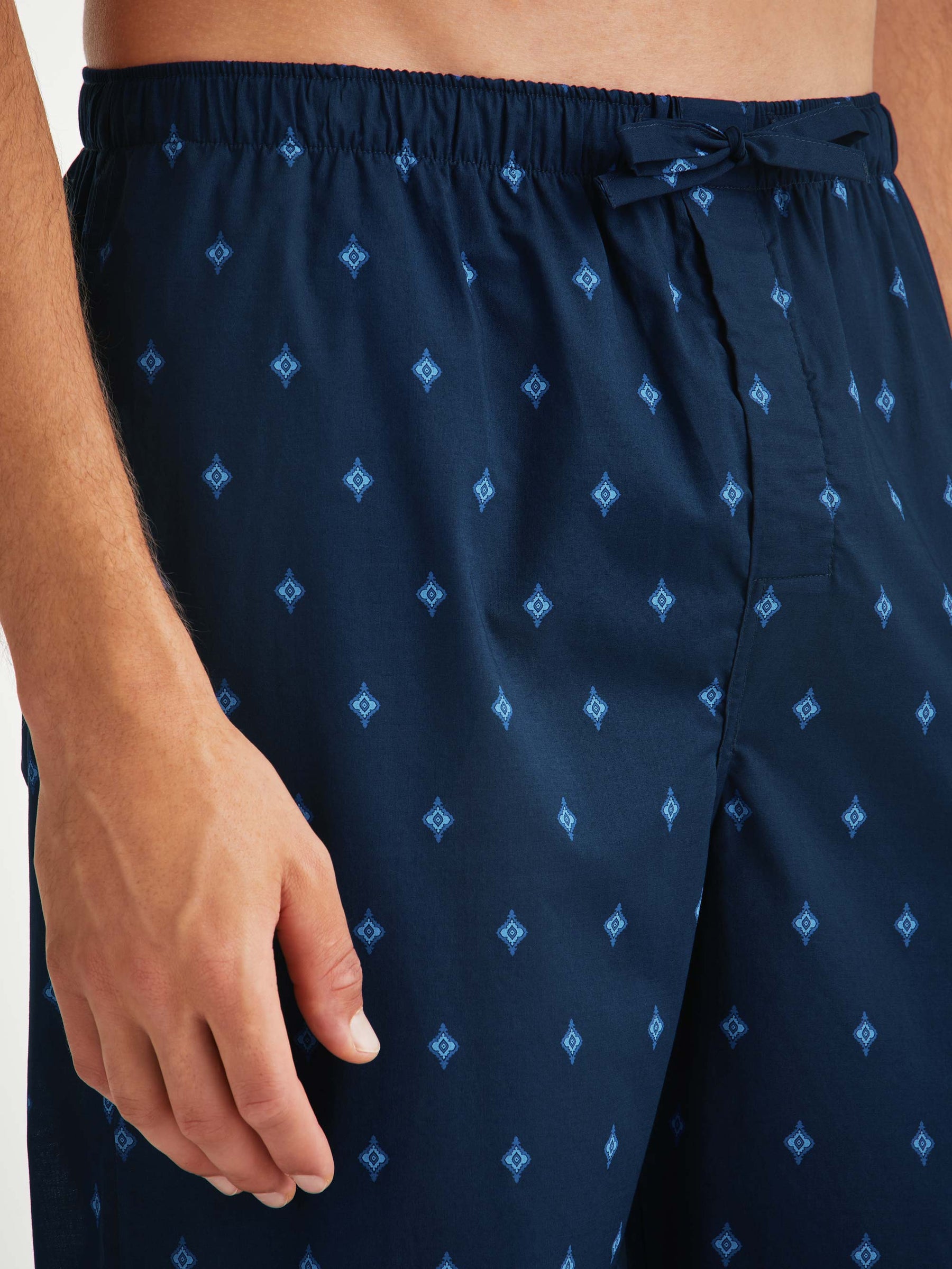 Men's Lounge Trousers Nelson 98 Cotton Batiste Navy