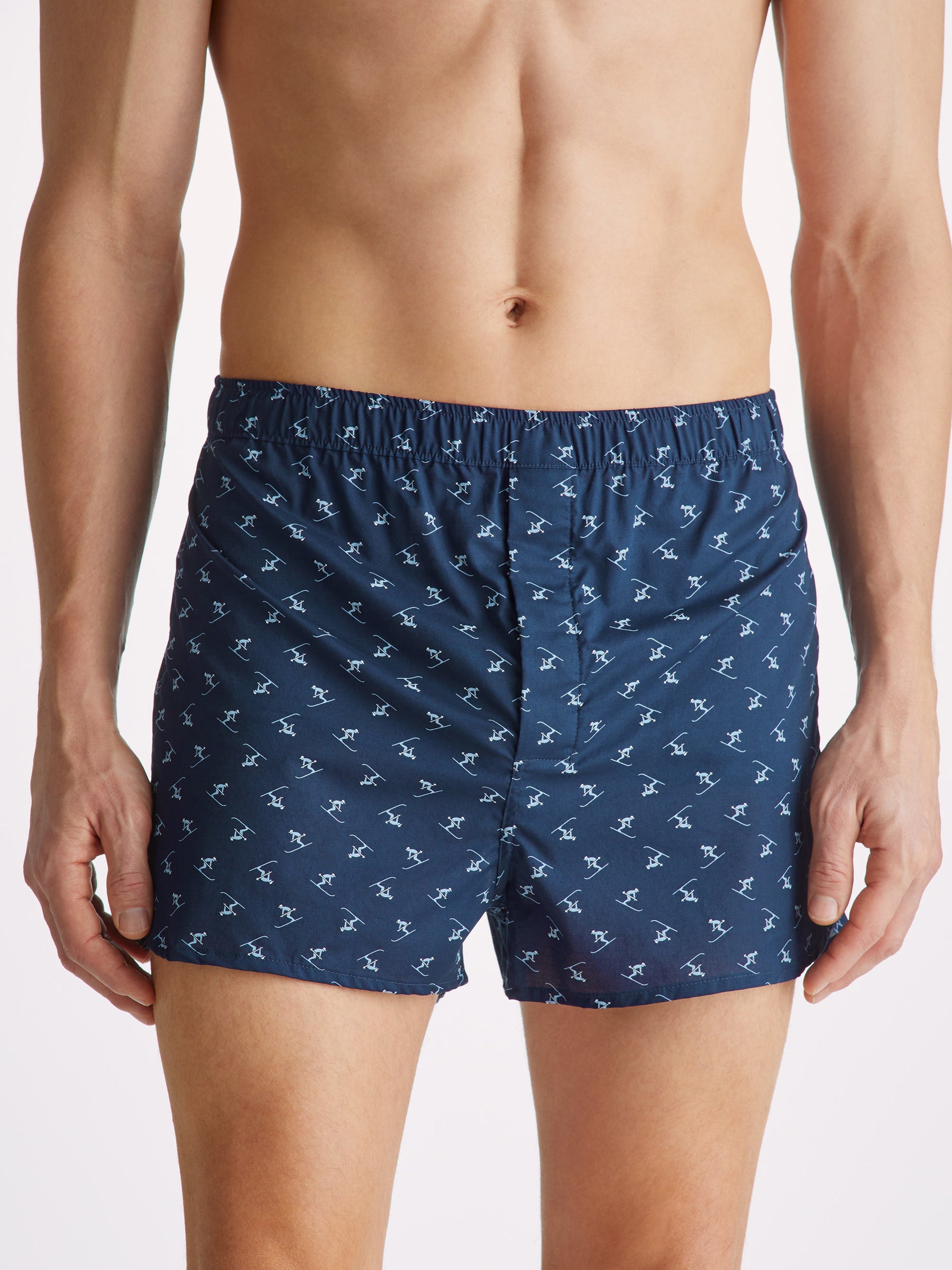 Men's Modern Fit Boxers Nelson 95 Cotton Batiste Blue