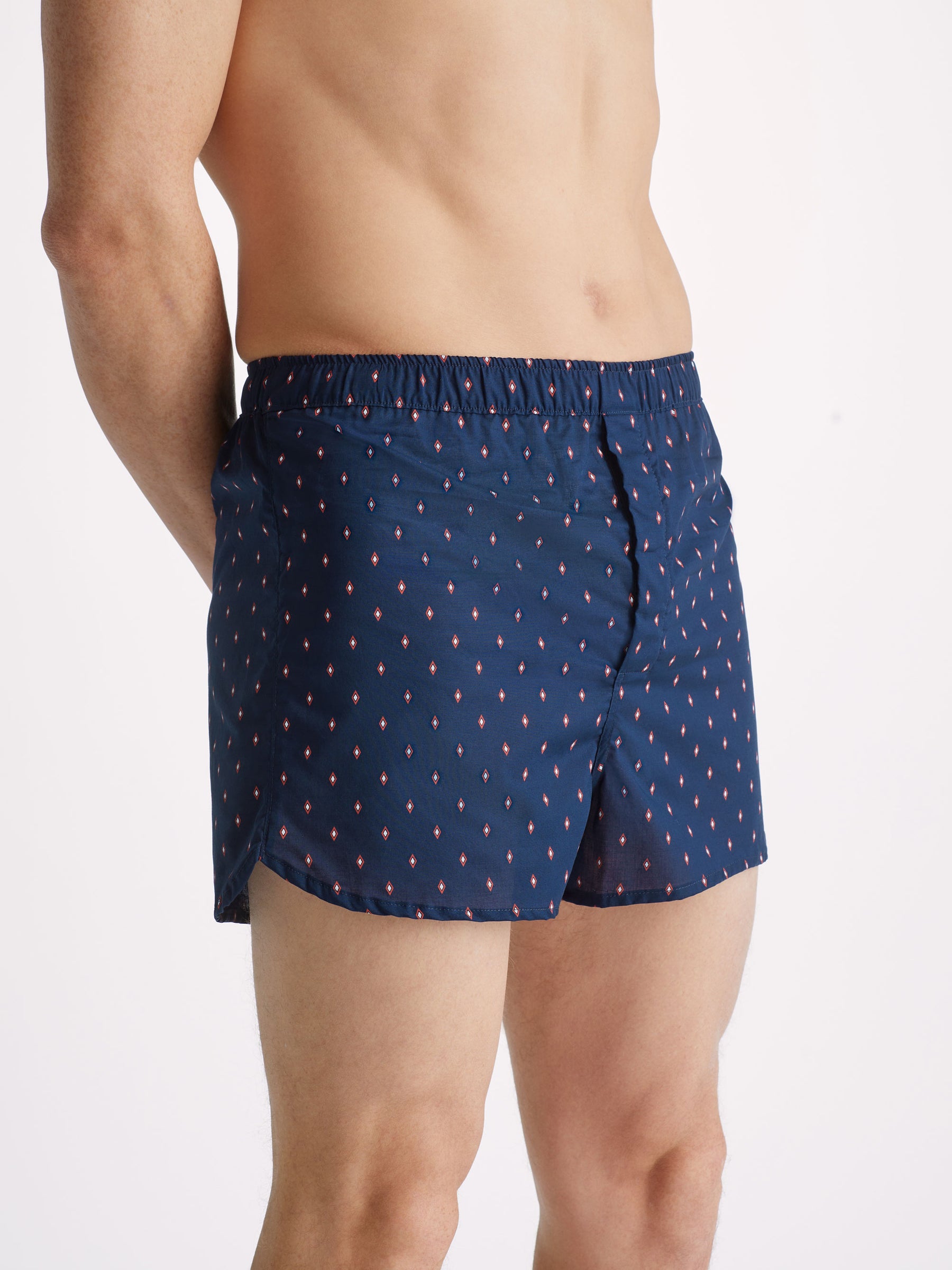 Men's Modern Fit Boxers Nelson 96 Cotton Batiste Navy