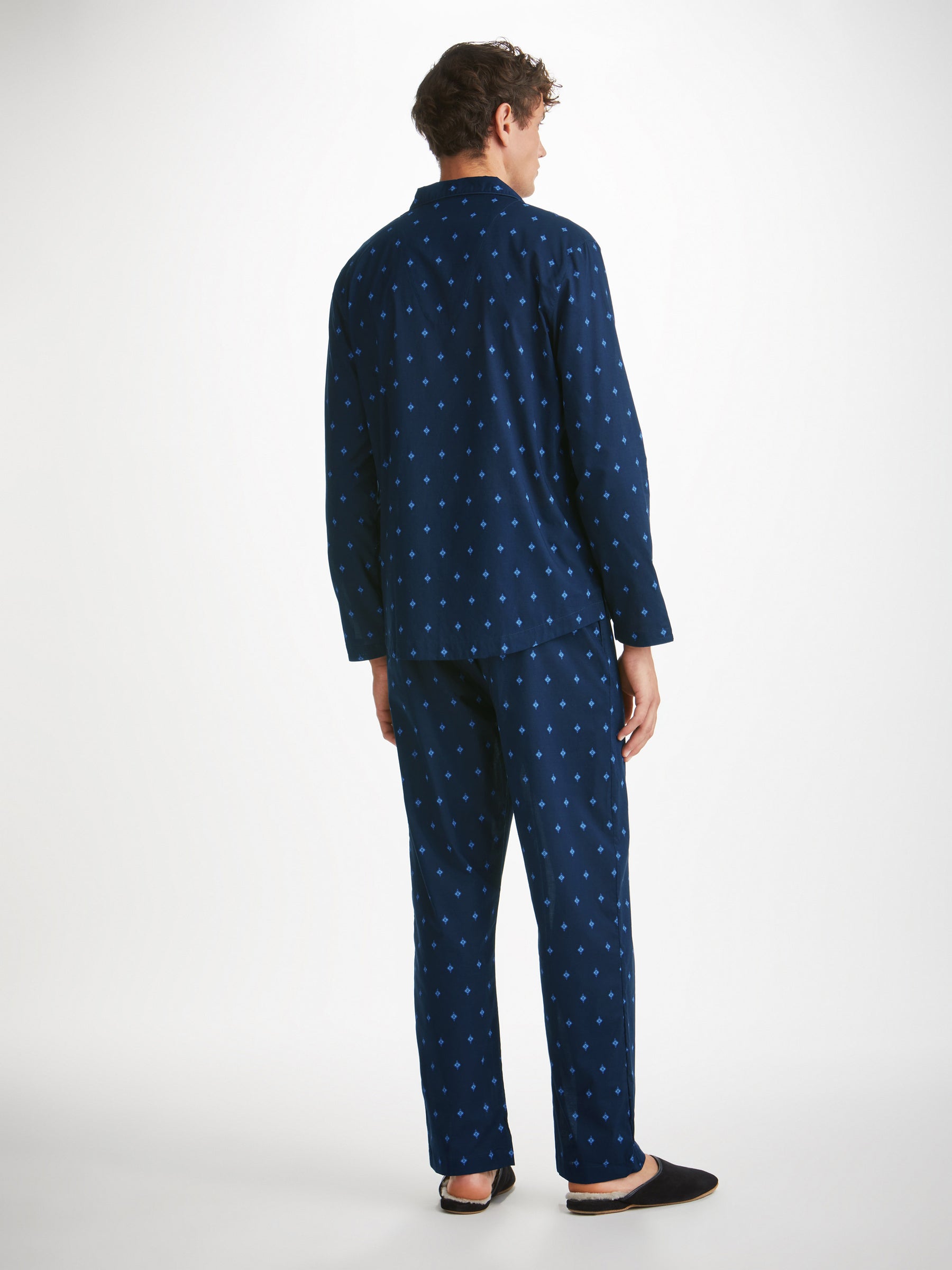 Men's Modern Fit Pyjamas Nelson 98 Cotton Batiste Navy