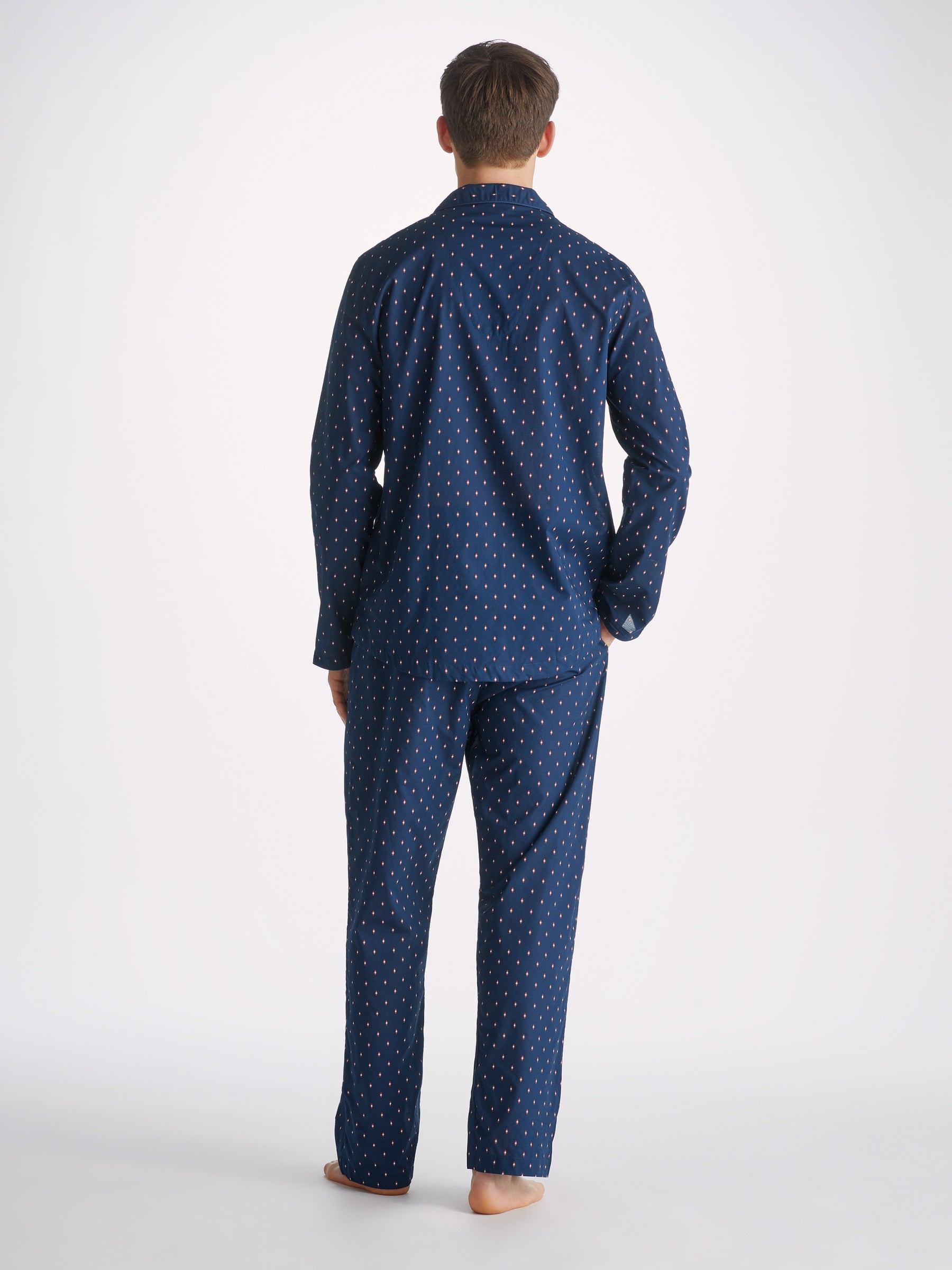 Men's Modern Fit Pyjamas Nelson 96 Cotton Batiste Navy