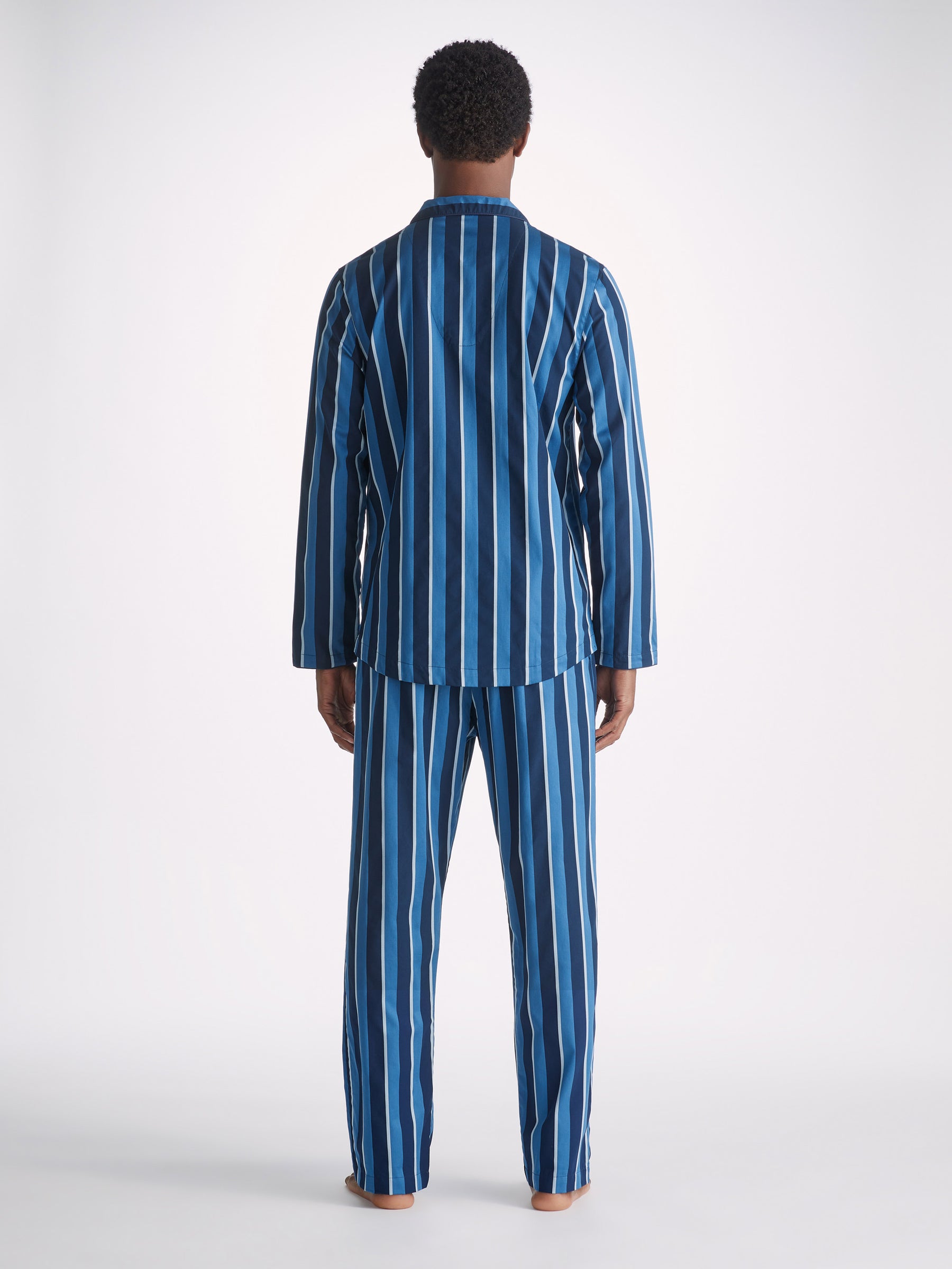 Men's Modern Fit Pyjamas Royal 220 Cotton Blue