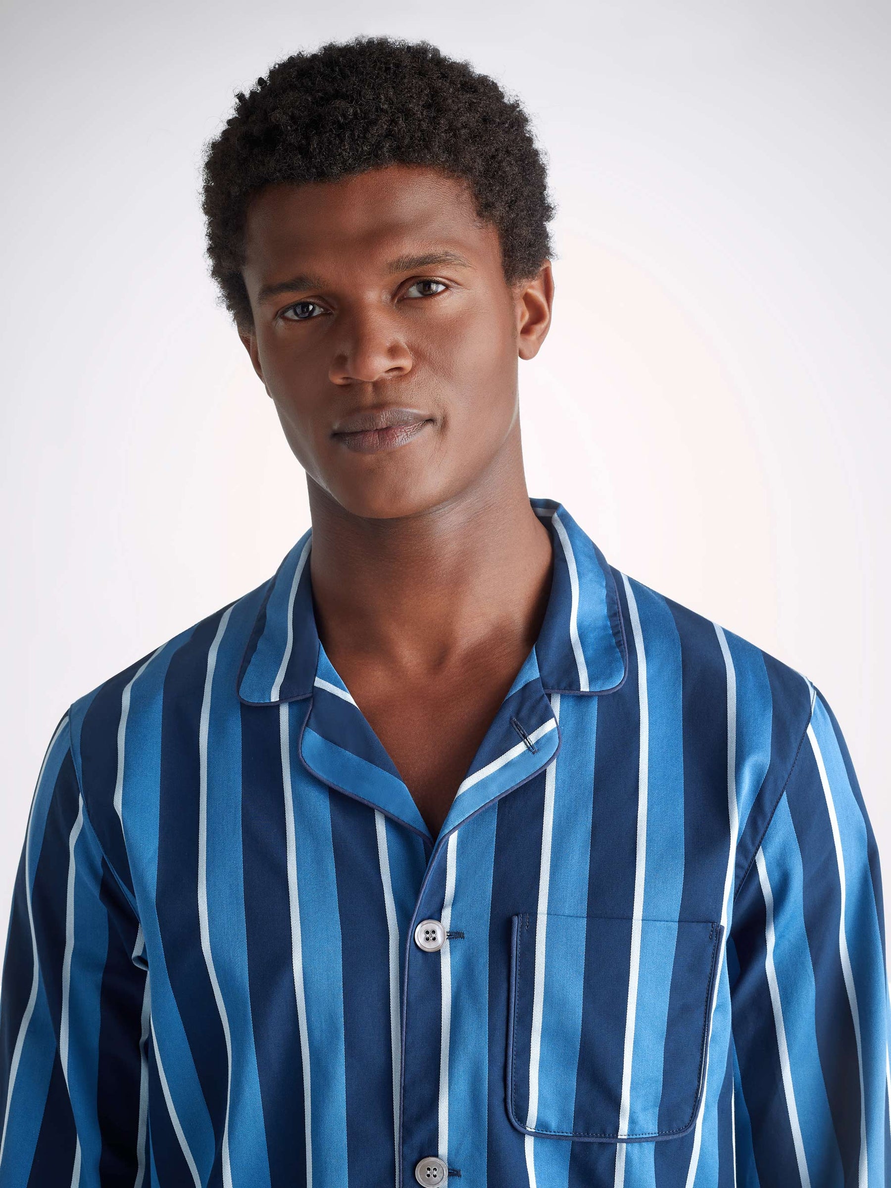Men's Modern Fit Pyjamas Royal 220 Cotton Blue
