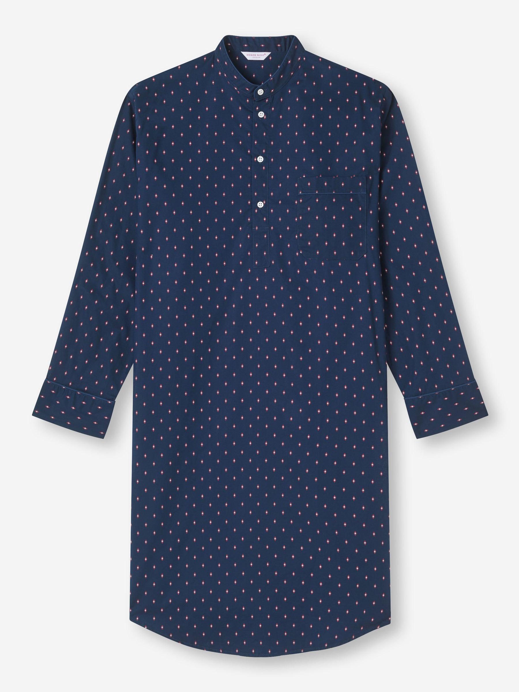 Men's Nightshirt Nelson 96 Cotton Batiste Navy