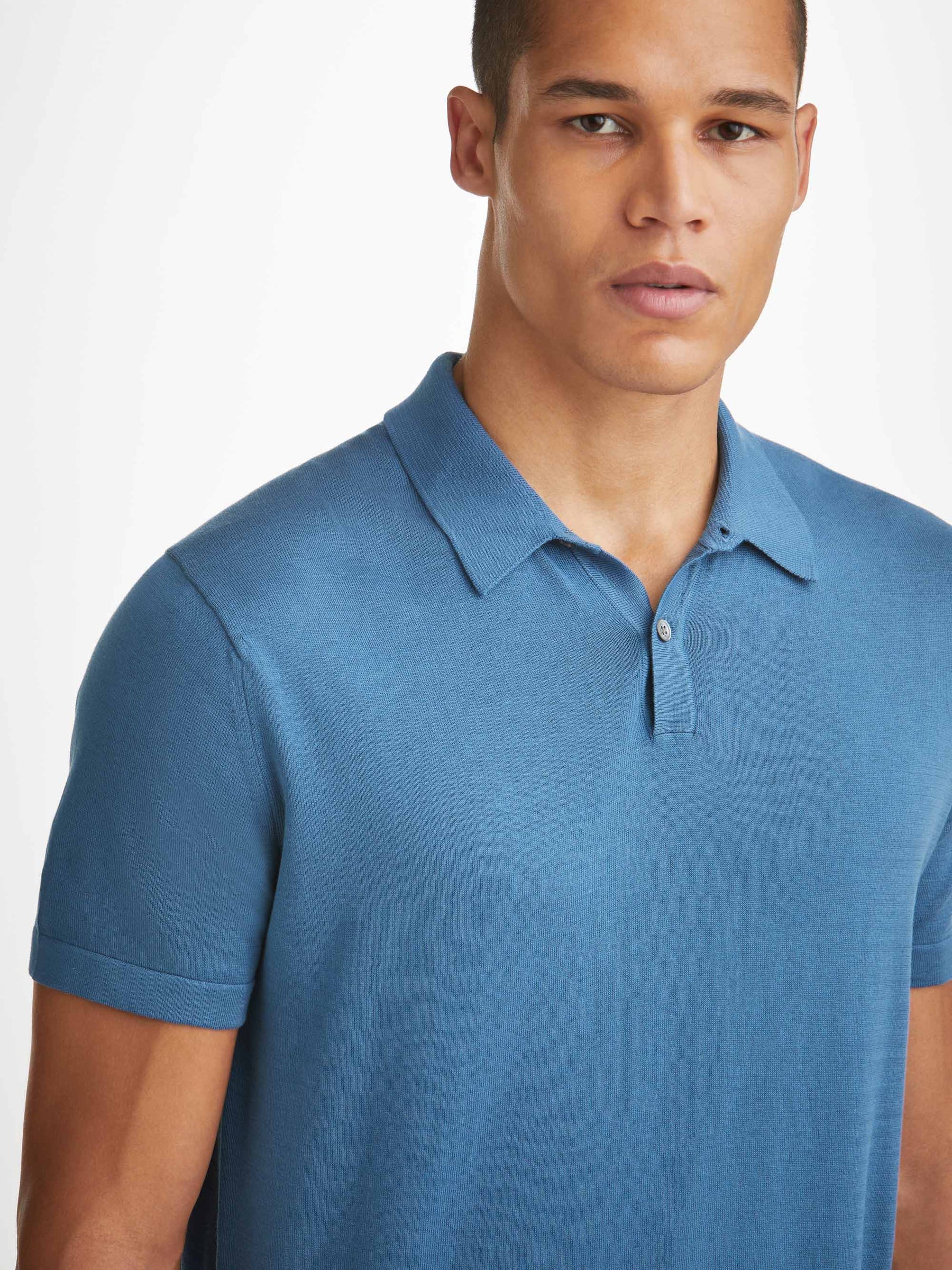 Men's Polo Shirt Jacob Sea Island Cotton Blue