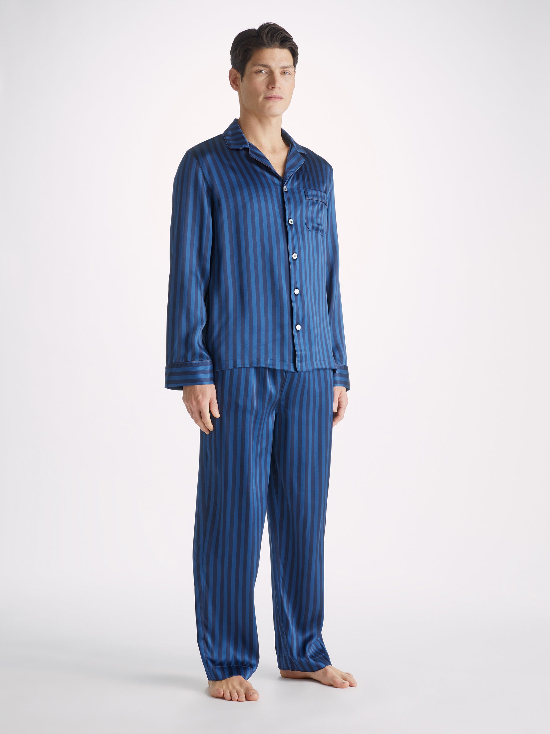 Men's Pyjamas Brindisi 92 Silk Satin Navy