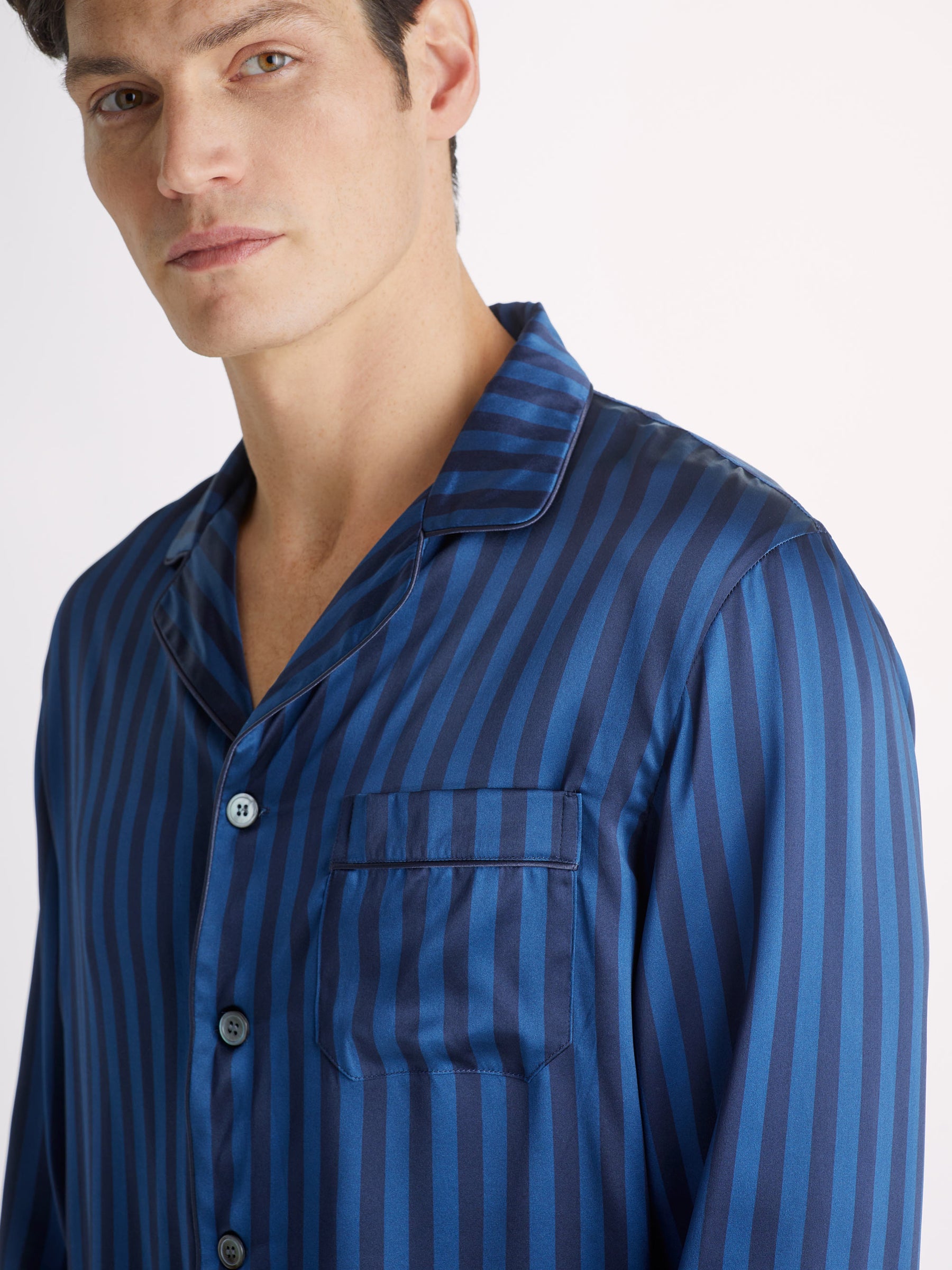 Men's Pyjamas Brindisi 92 Silk Satin Navy