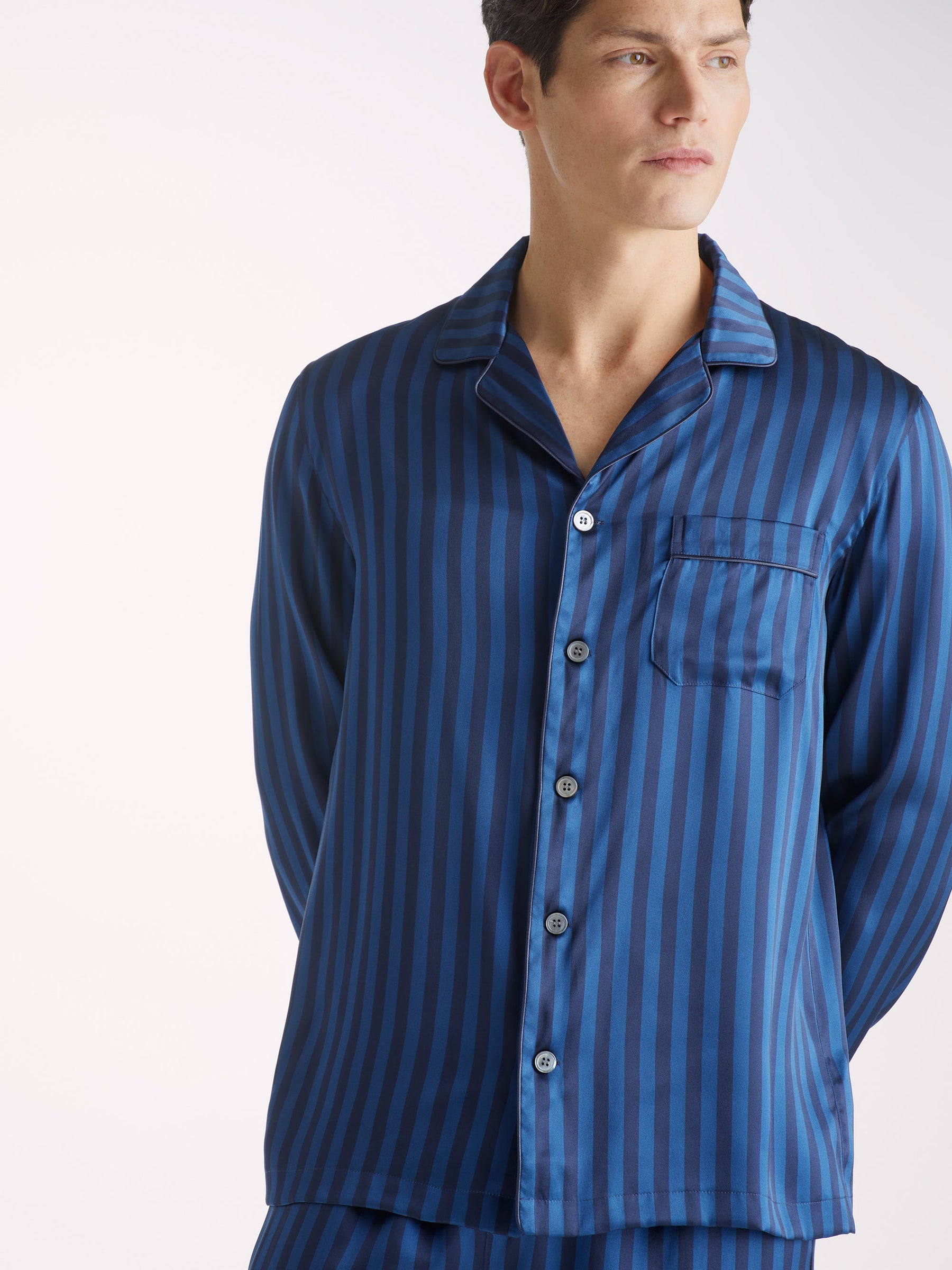 Men's Pyjamas Brindisi 92 Silk Satin Navy