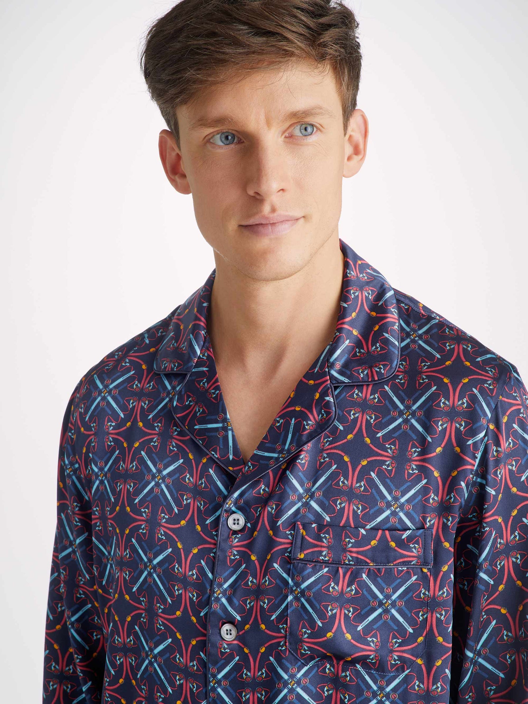 Men's Pyjamas Brindisi 93 Silk Satin Navy