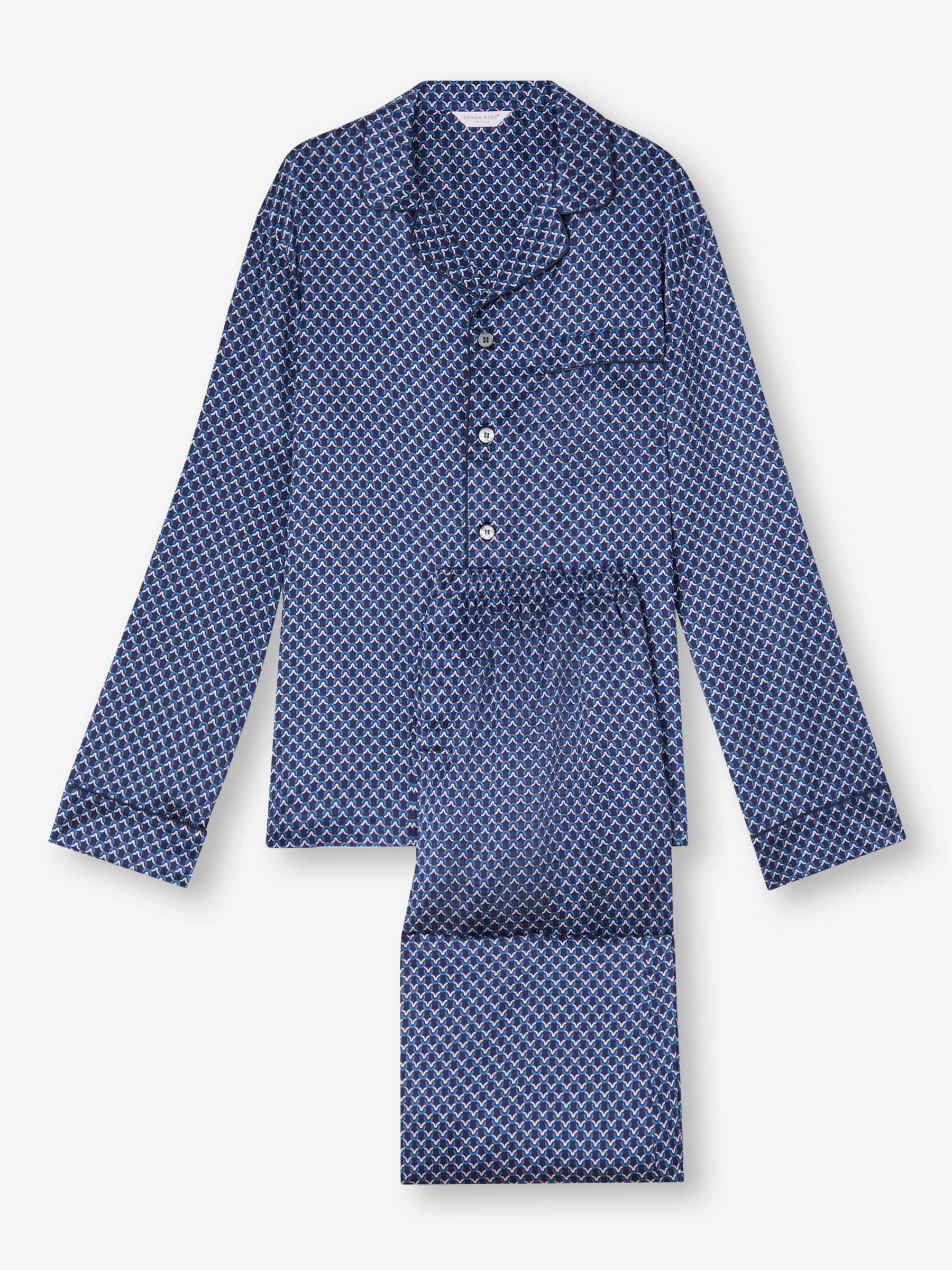 Men's Pyjamas Brindisi 94 Silk Satin Navy