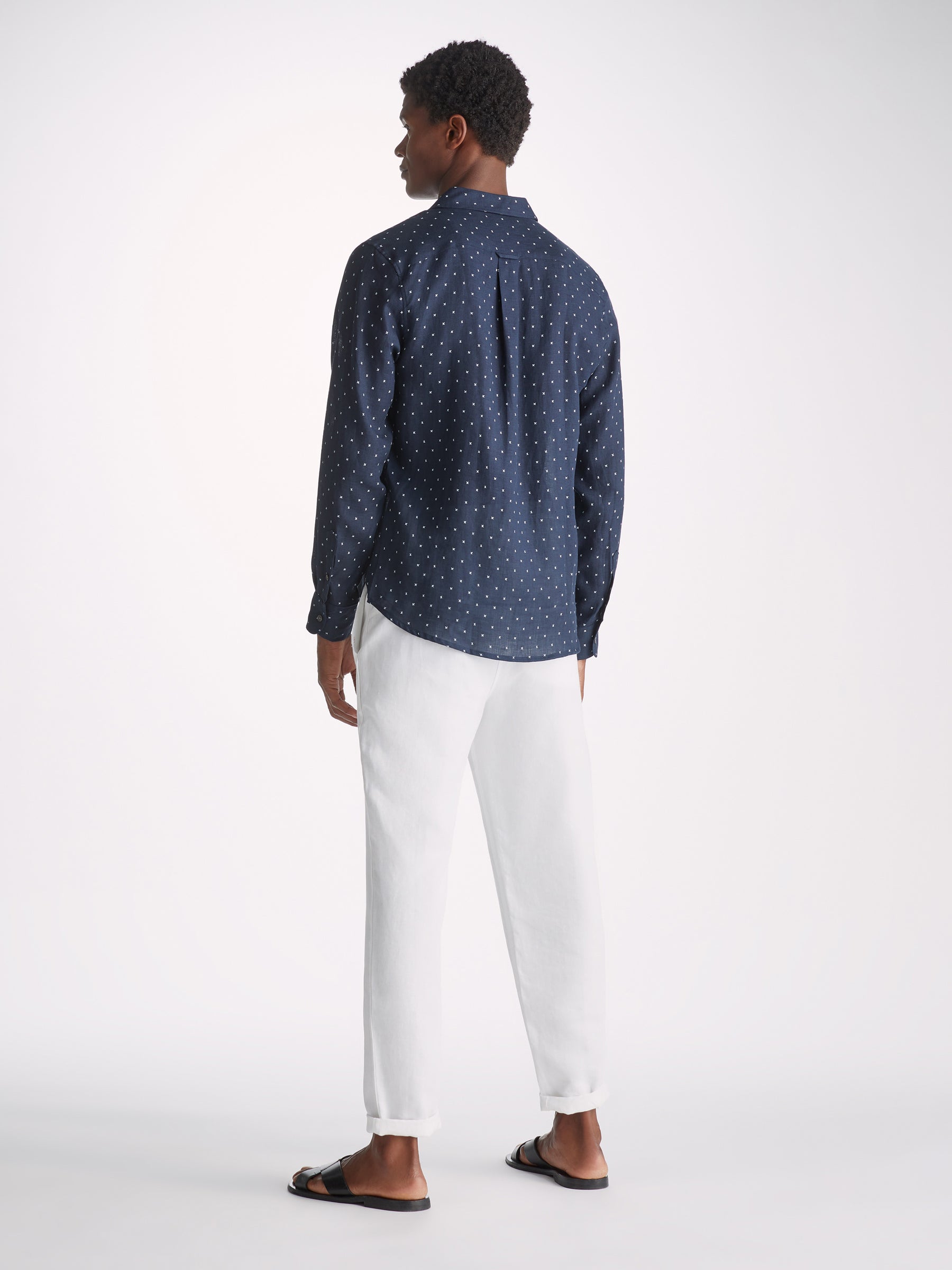 Men's Shirt Milan 22 Linen Navy