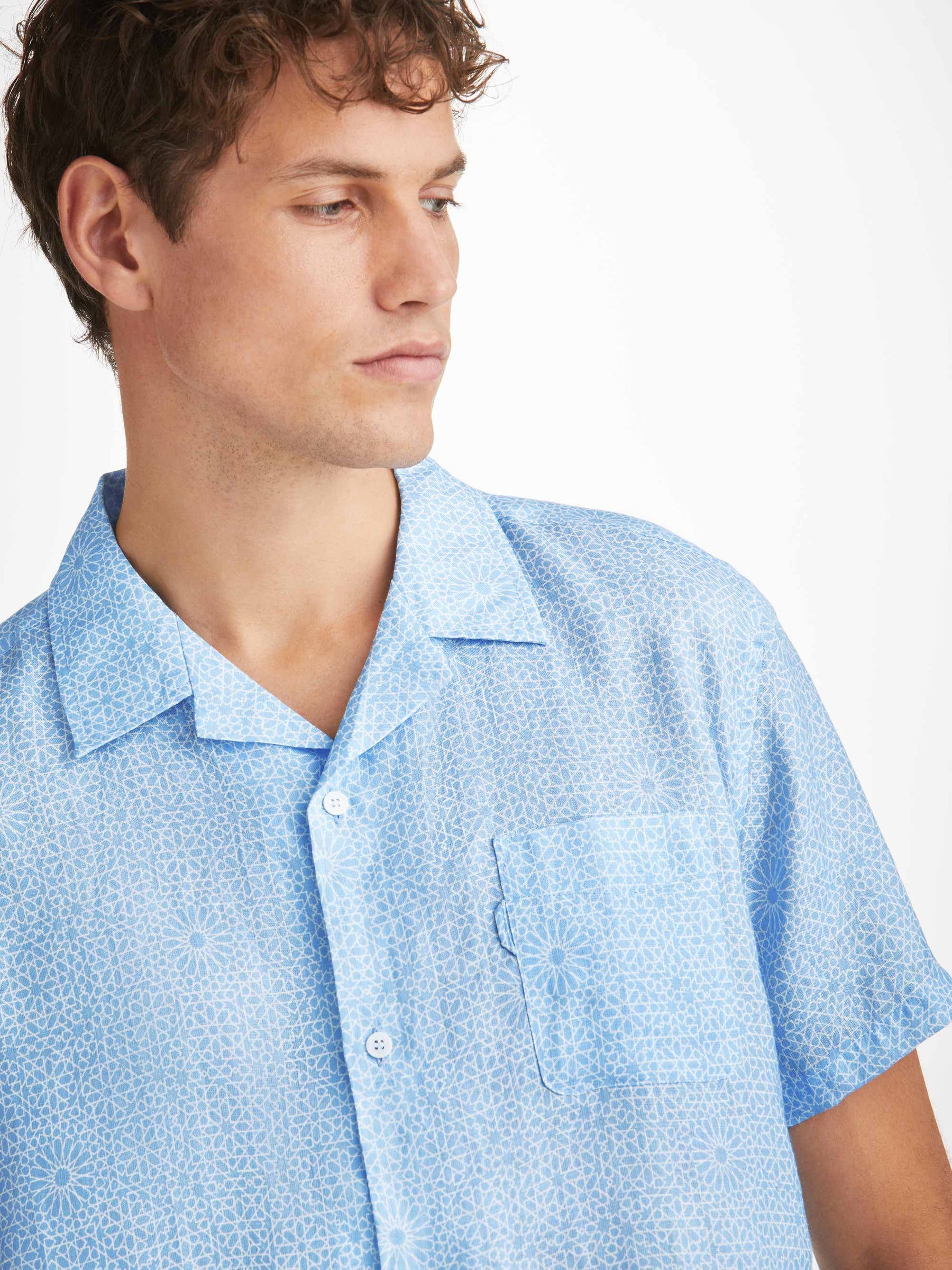Men's Shirt Milan 23 Linen Blue