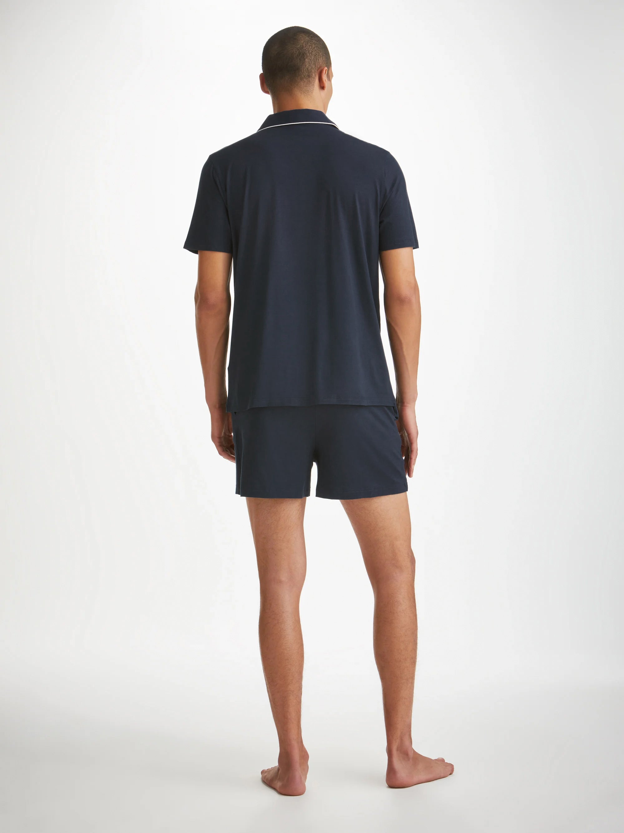 Men's Short Pajamas Basel Micro Modal Stretch Navy