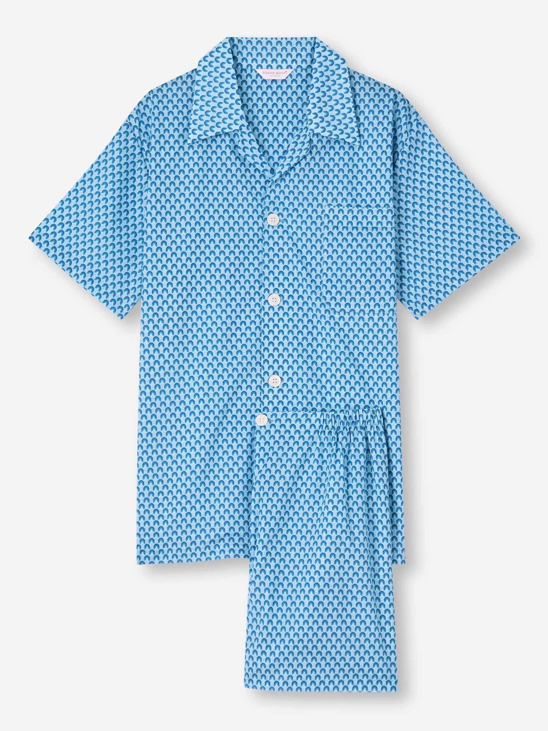 Men's Short Pyjamas Ledbury 65 Cotton Batiste Blue