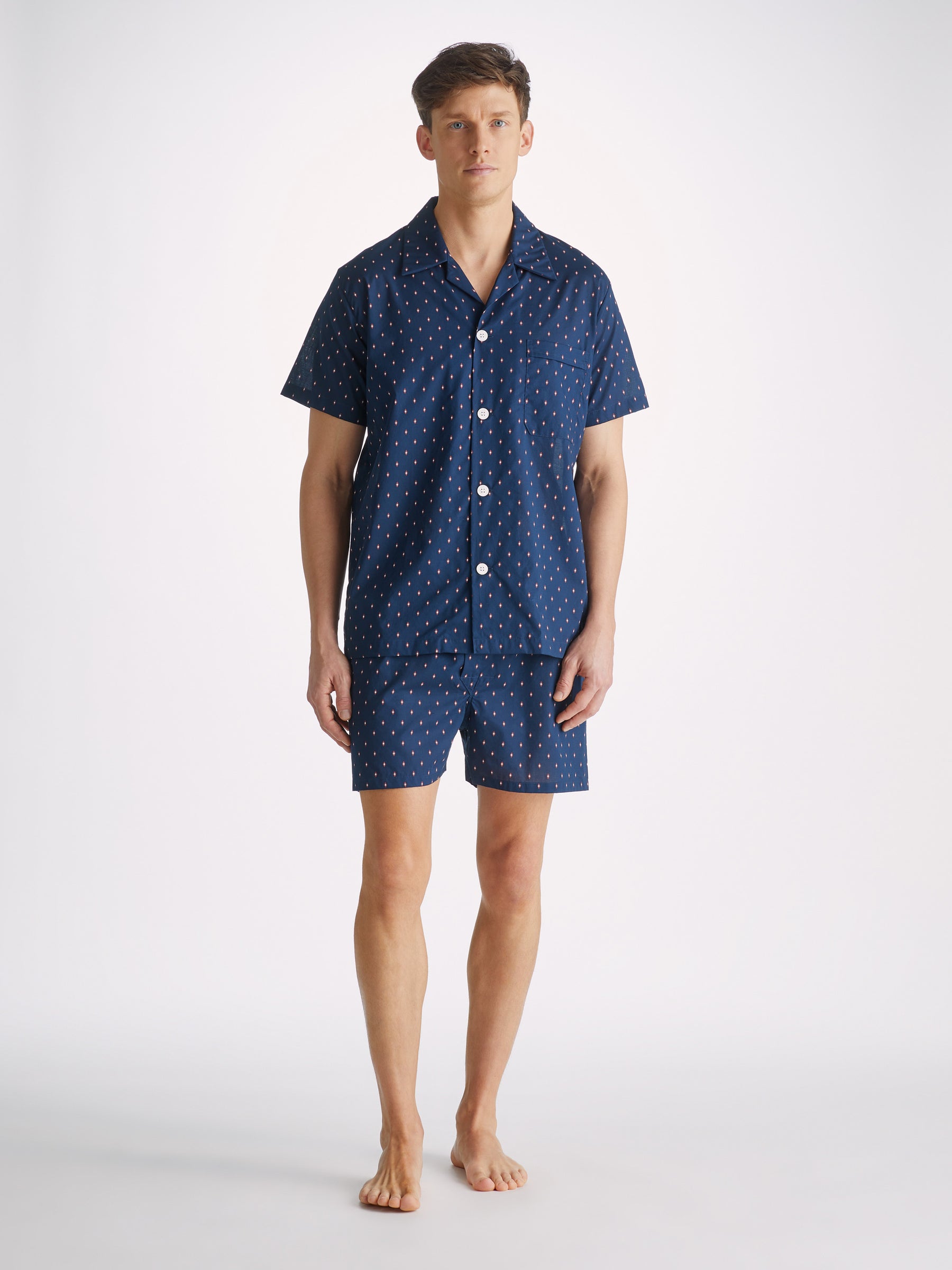 Men's Short Pyjamas Nelson 96 Cotton Batiste Navy