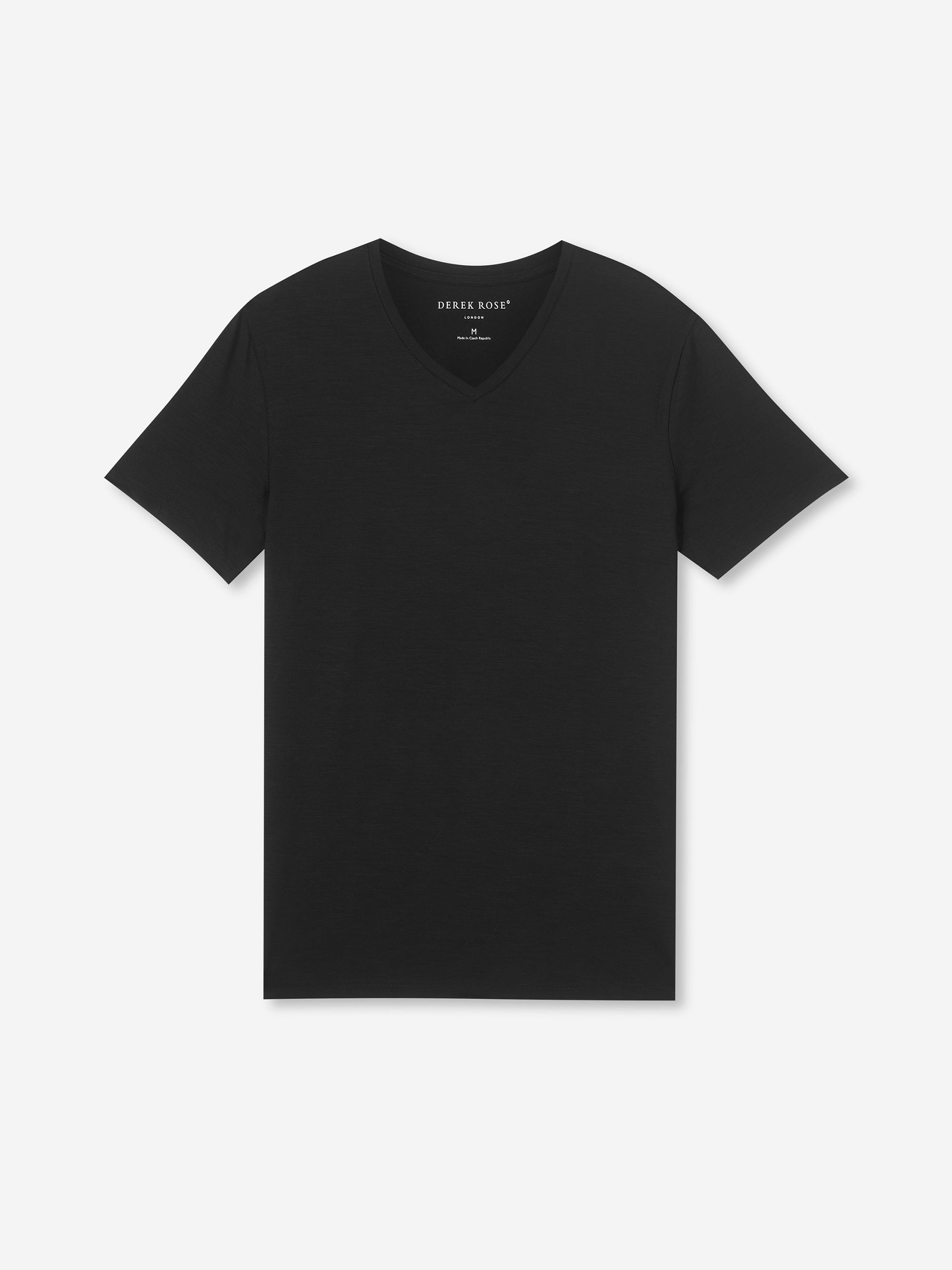 Men's V-Neck T-Shirt Basel Micro Modal Stretch Black