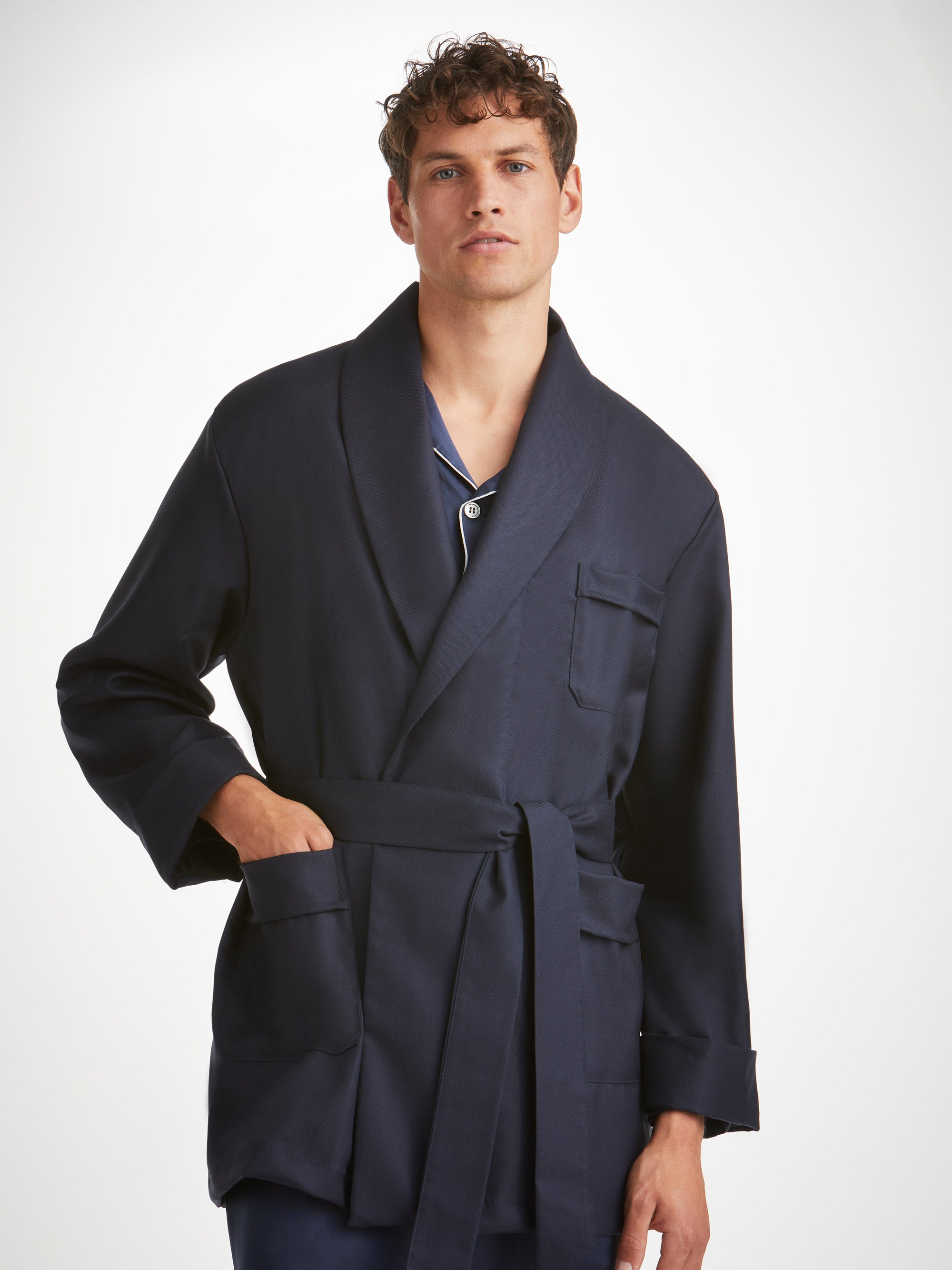 Men's Smoking Jacket Westminster 2 Wool Navy