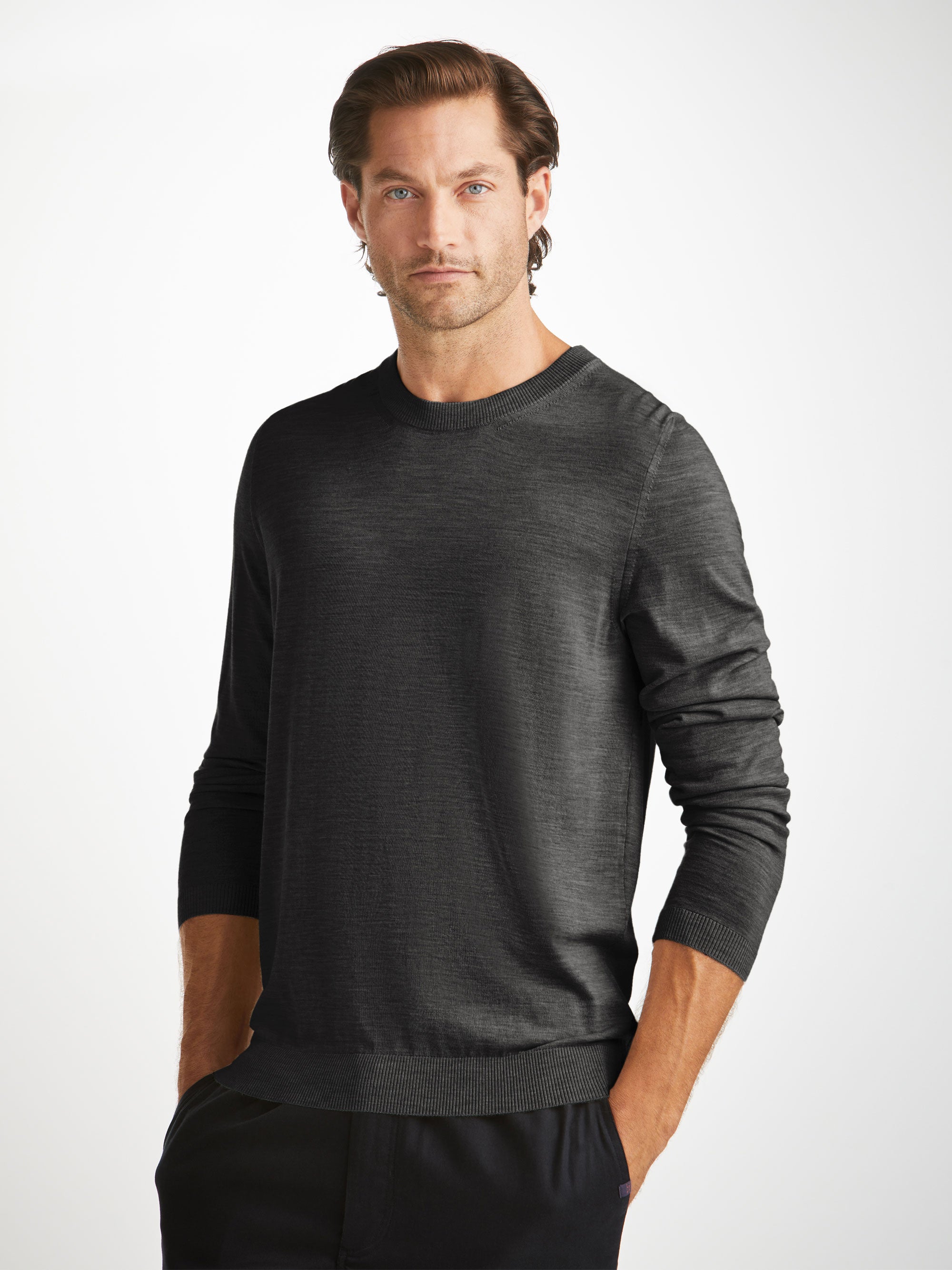 Men's Sweater Orson Merino Wool Charcoal