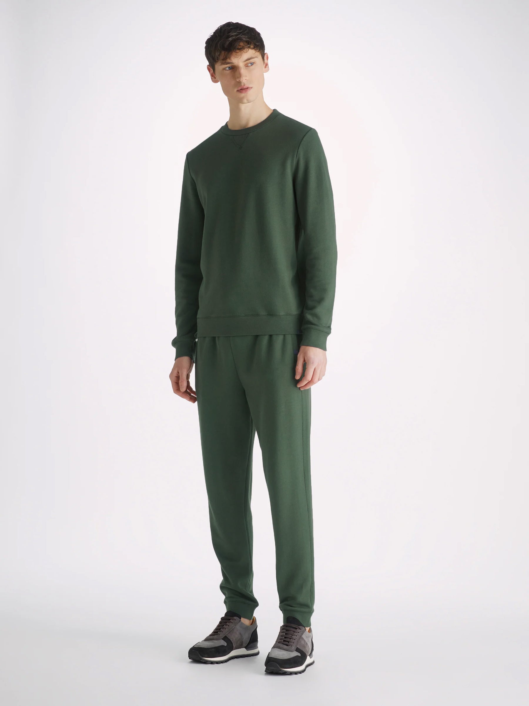 Men's Sweatshirt Quinn Cotton Modal Hunter Green