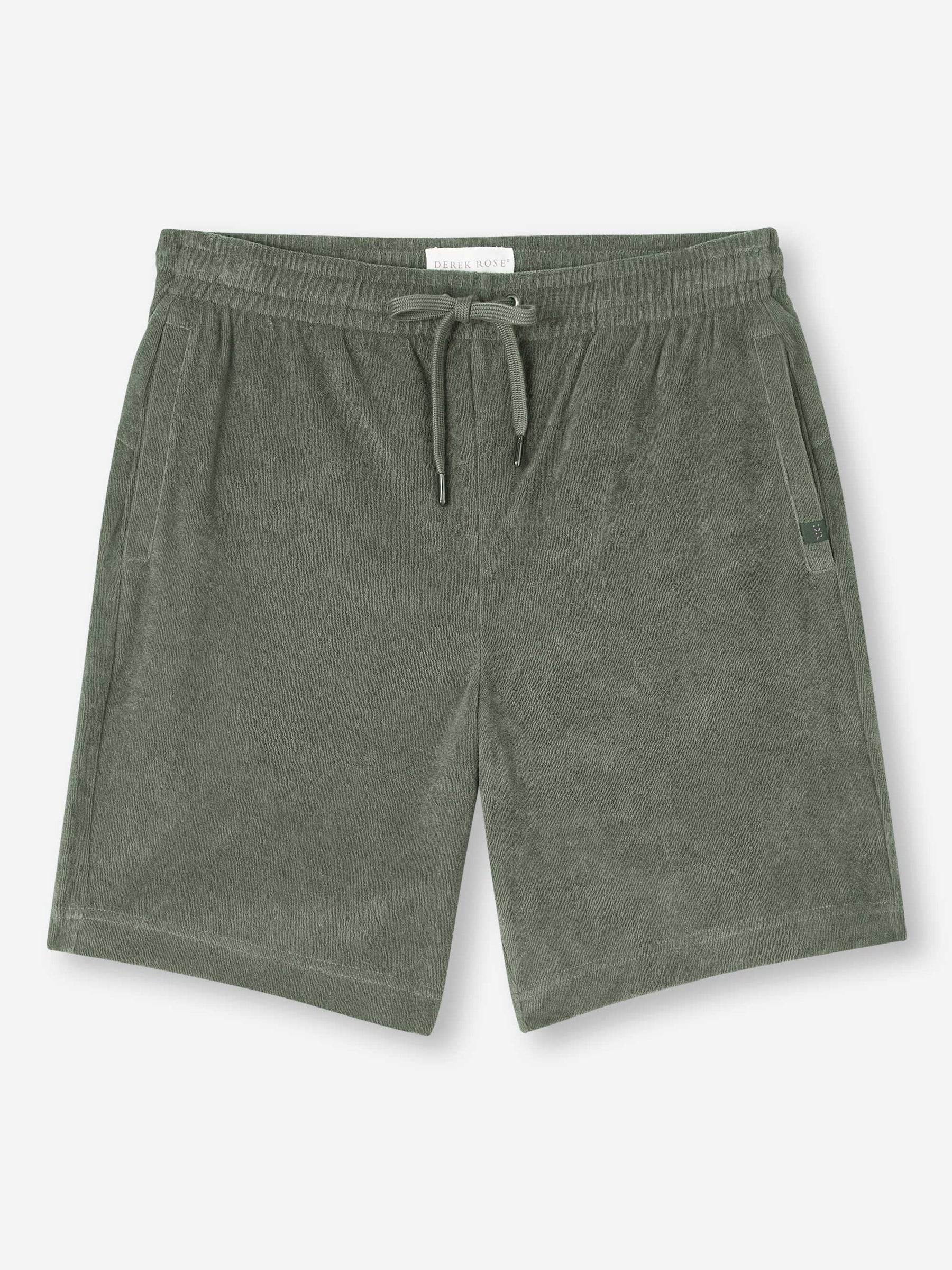 Men's Towelling Shorts Isaac Terry Cotton Soft Green