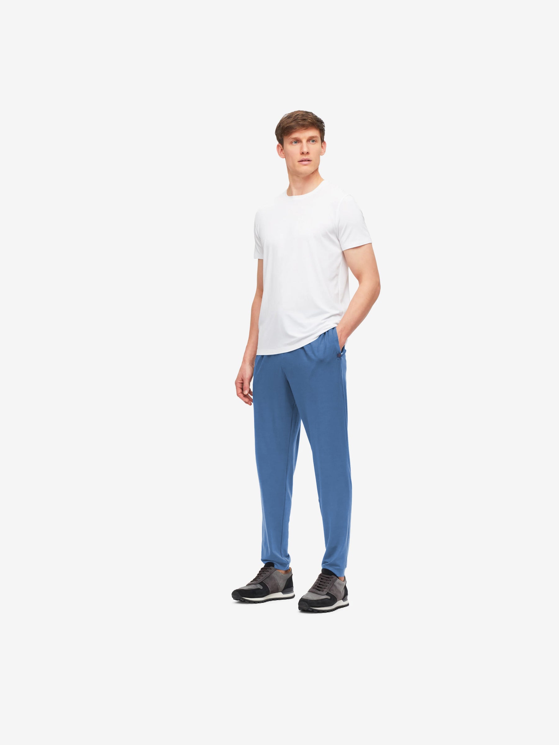 Men's Track Pants Basel Micro Modal Stretch Storm Blue