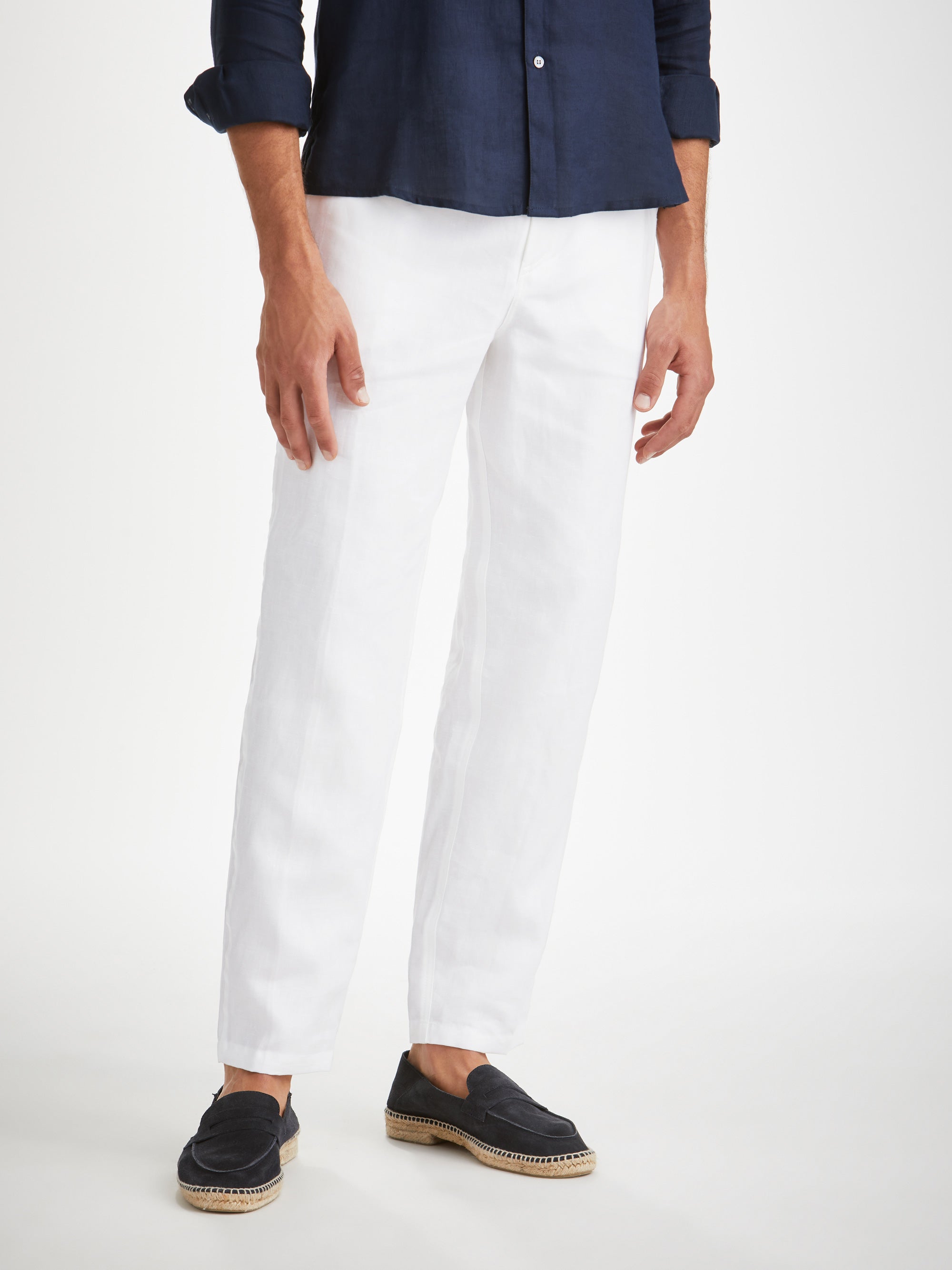 Men's Trousers Sydney Linen White