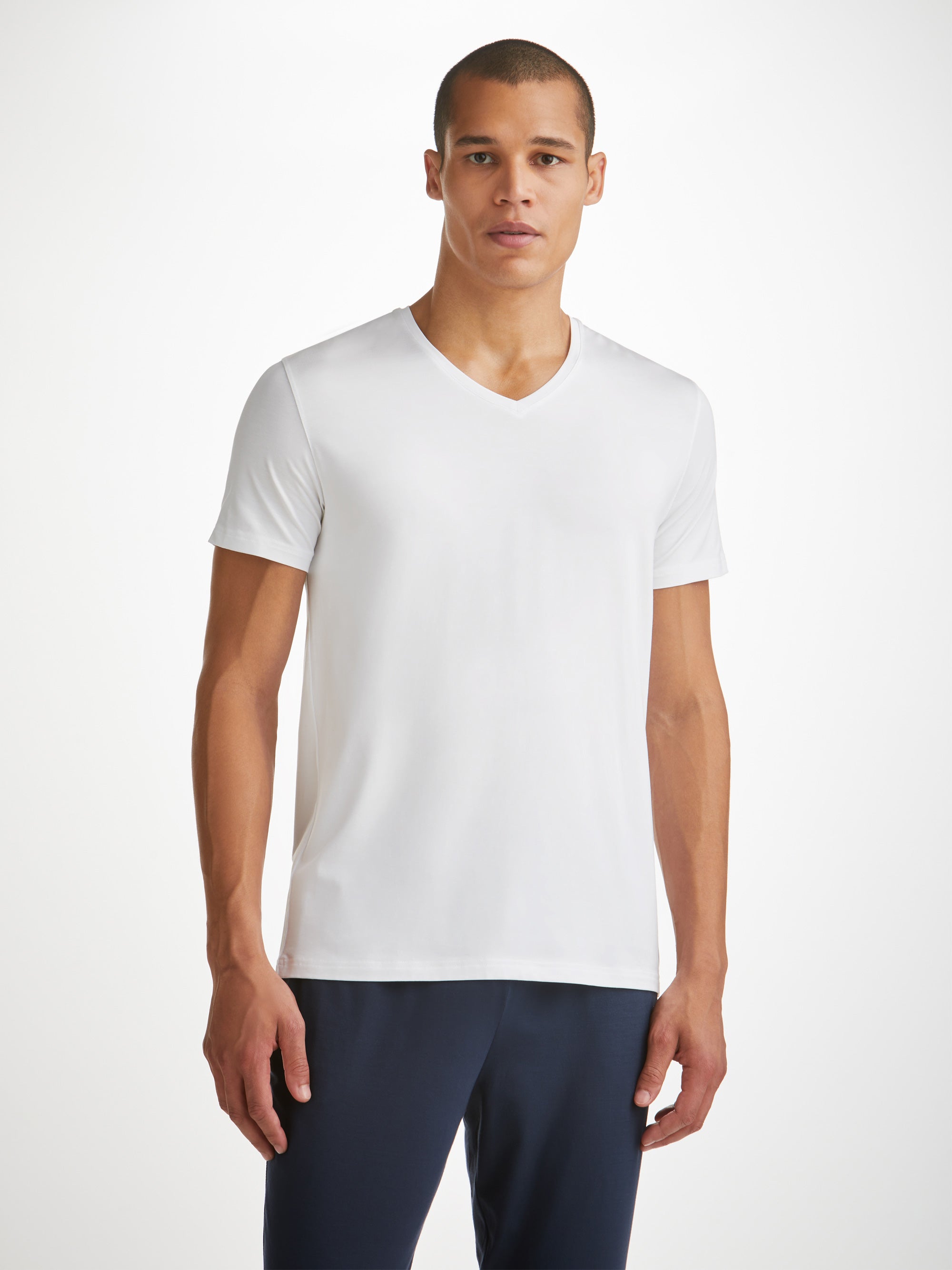 Men's Basel Short Sleeve V-Neck T-Shirt White