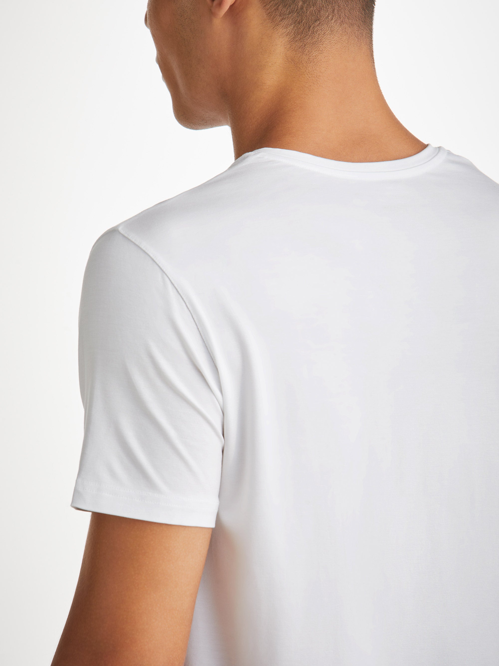 Men's V-Neck T-Shirt Basel Micro Modal Stretch White