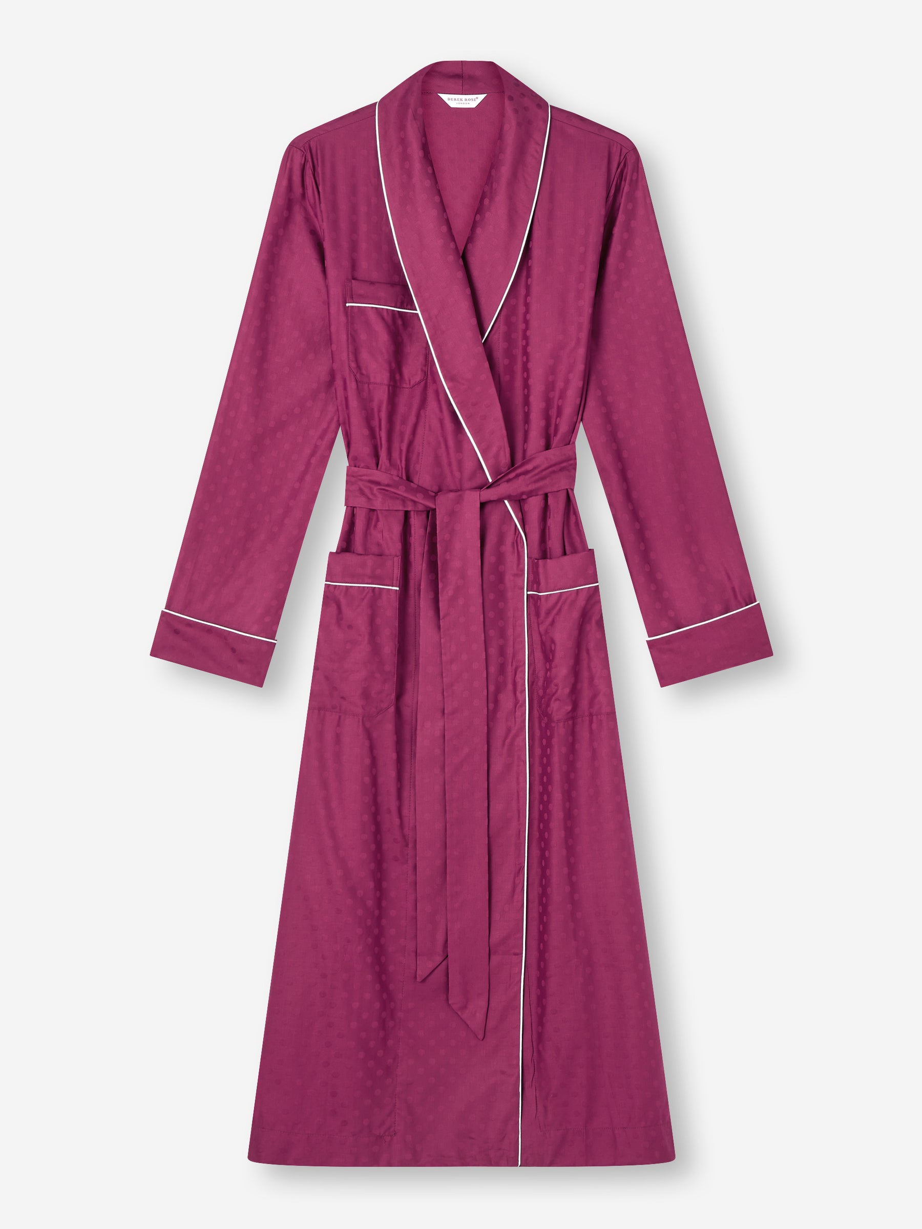 Women's Long Dressing Gown Kate 7 Cotton Jacquard Berry