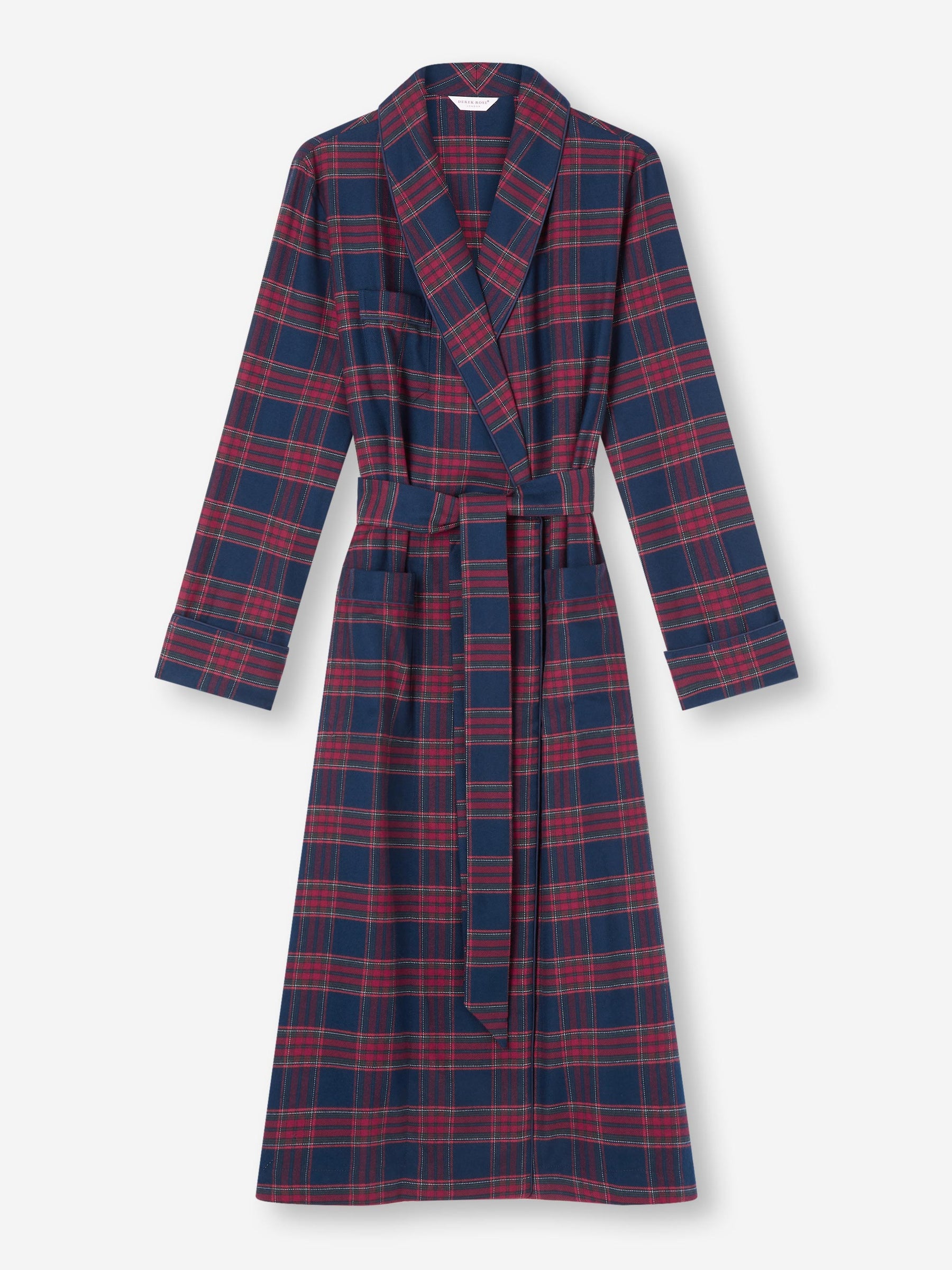 Women's Long Dressing Gown Kelburn 36 Brushed Cotton Multi