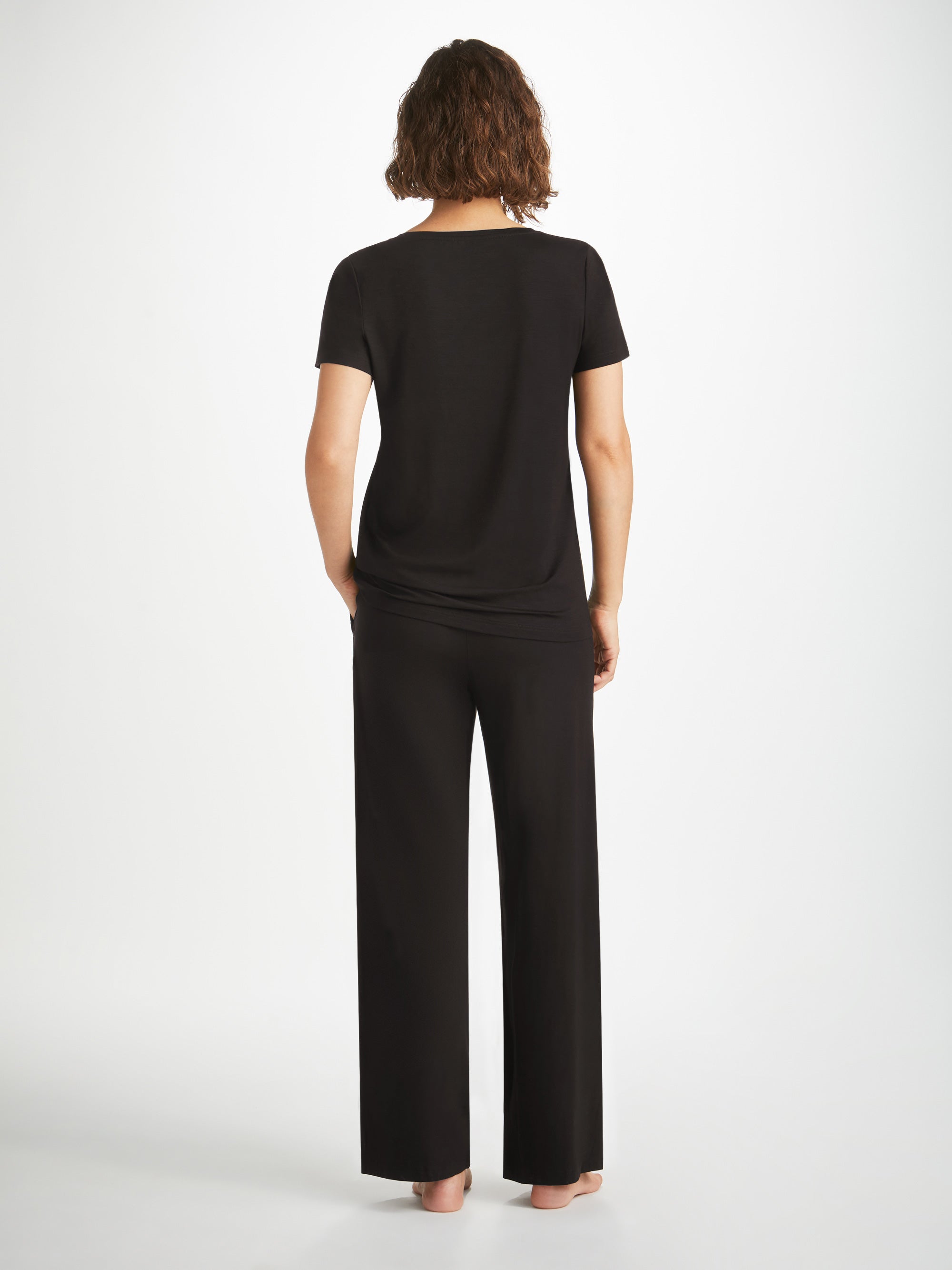 Women's Lounge Trousers Basel Micro Modal Stretch Black