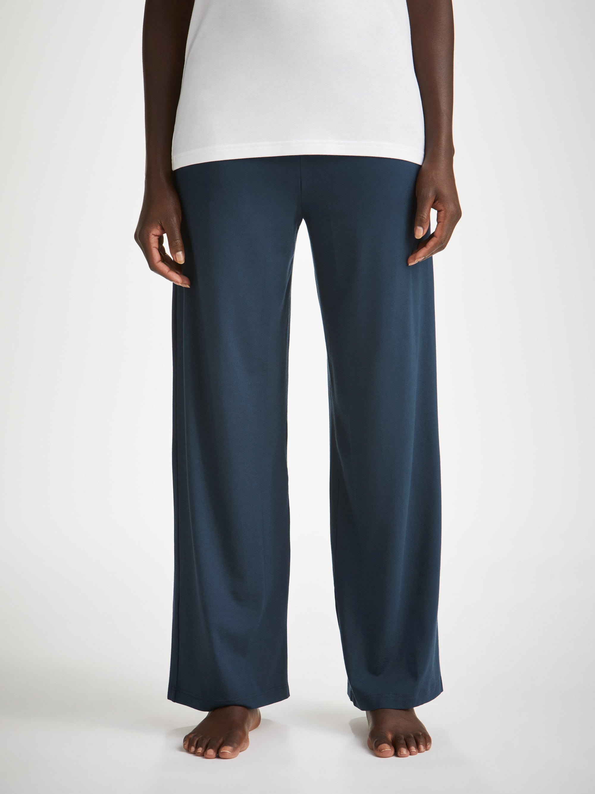 Women's Lounge Trousers Basel Micro Modal Stretch Navy