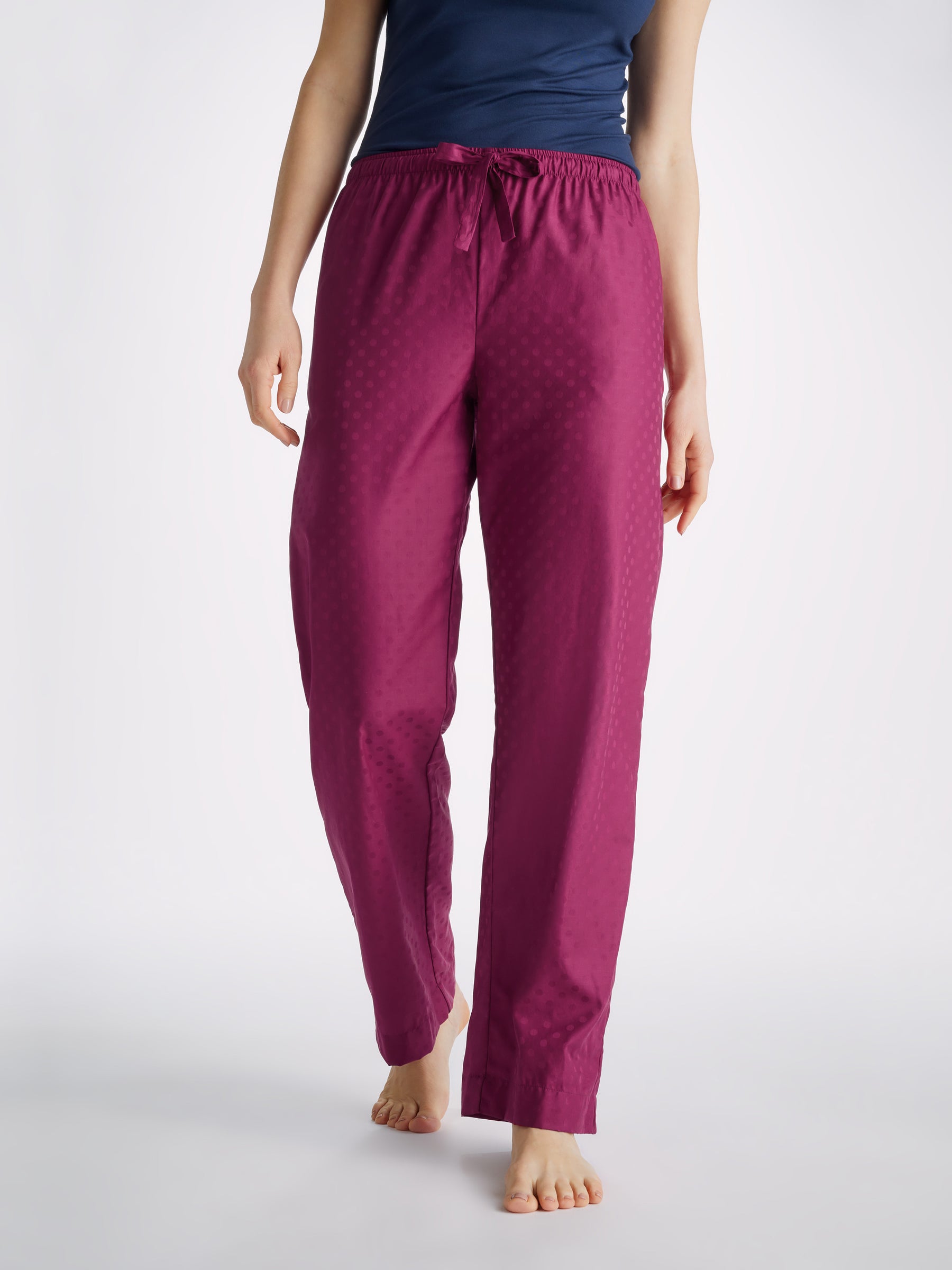 Women's Lounge Trousers Kate 7 Cotton Jacquard Berry
